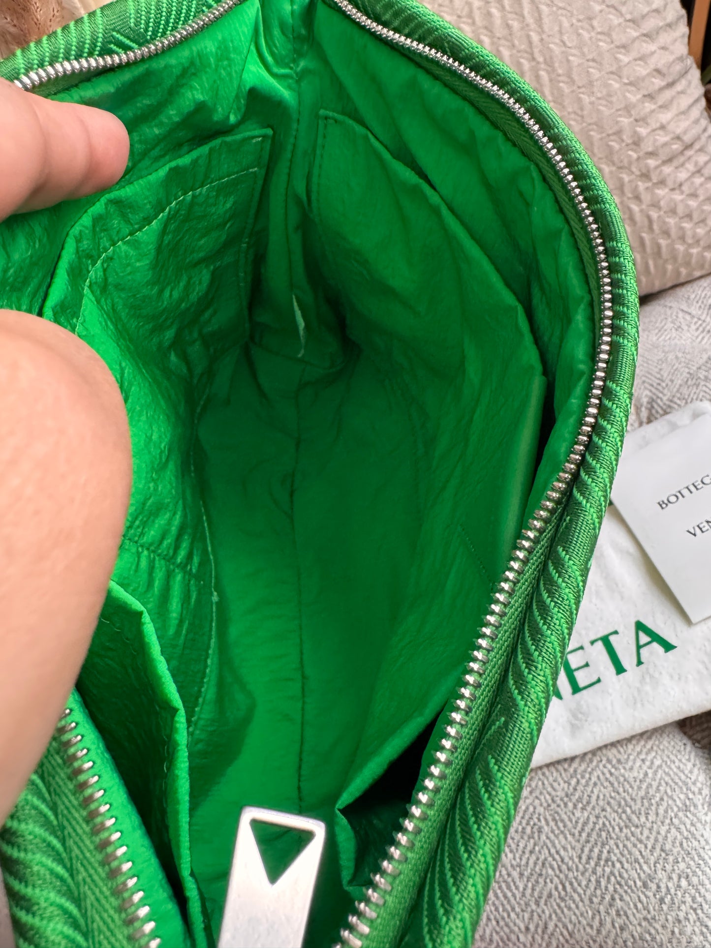 Bottega Veneta Intrecciato Jaquard Twill Pouch