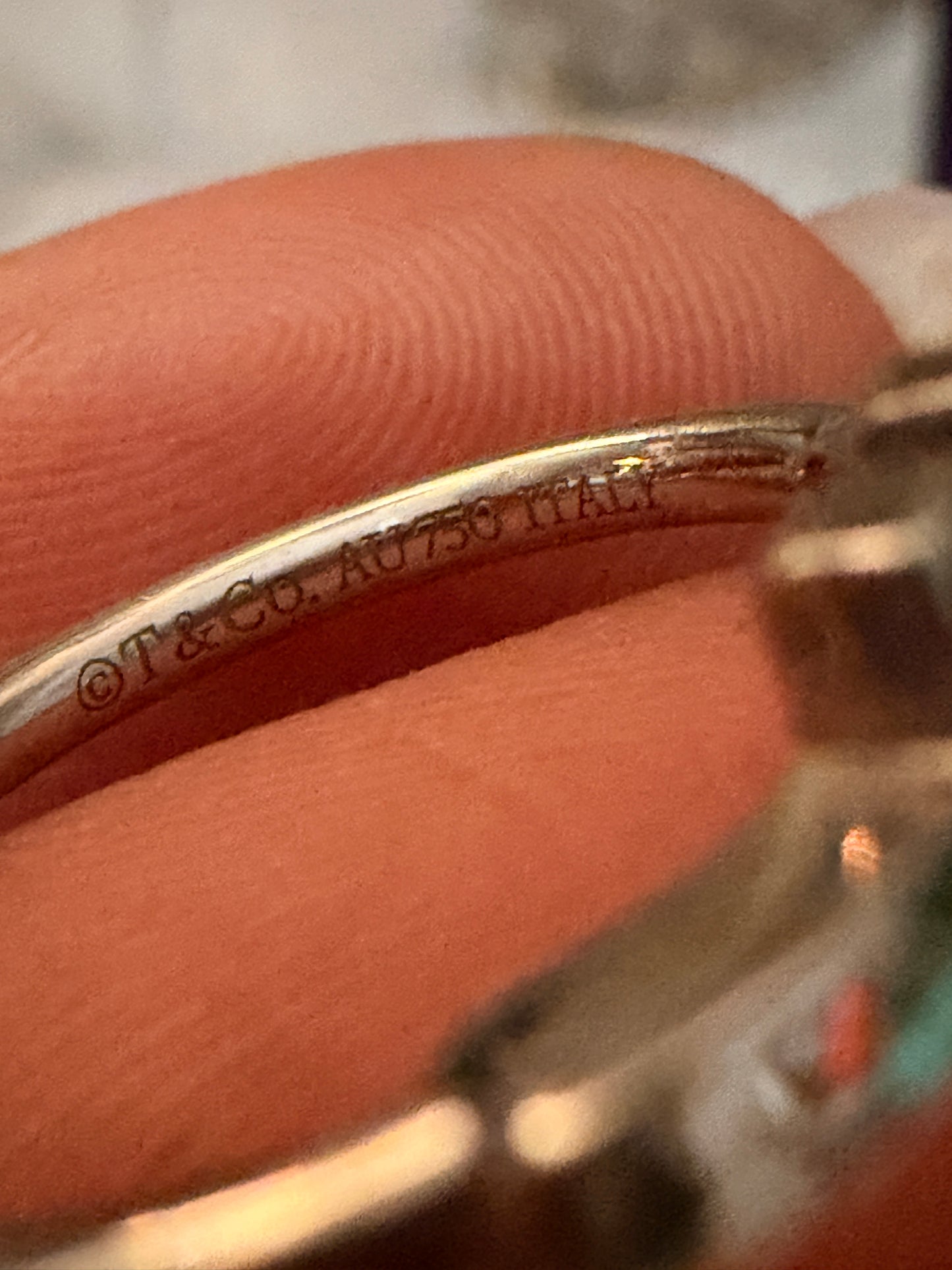 Tiffany&Co T Wire Ring in White Gold sz4.25