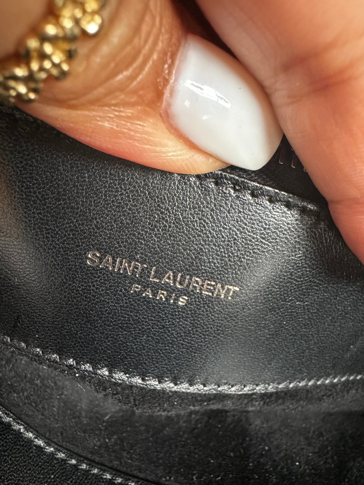 YSL Saint Laurent Black Eel Sac De Jour Bag