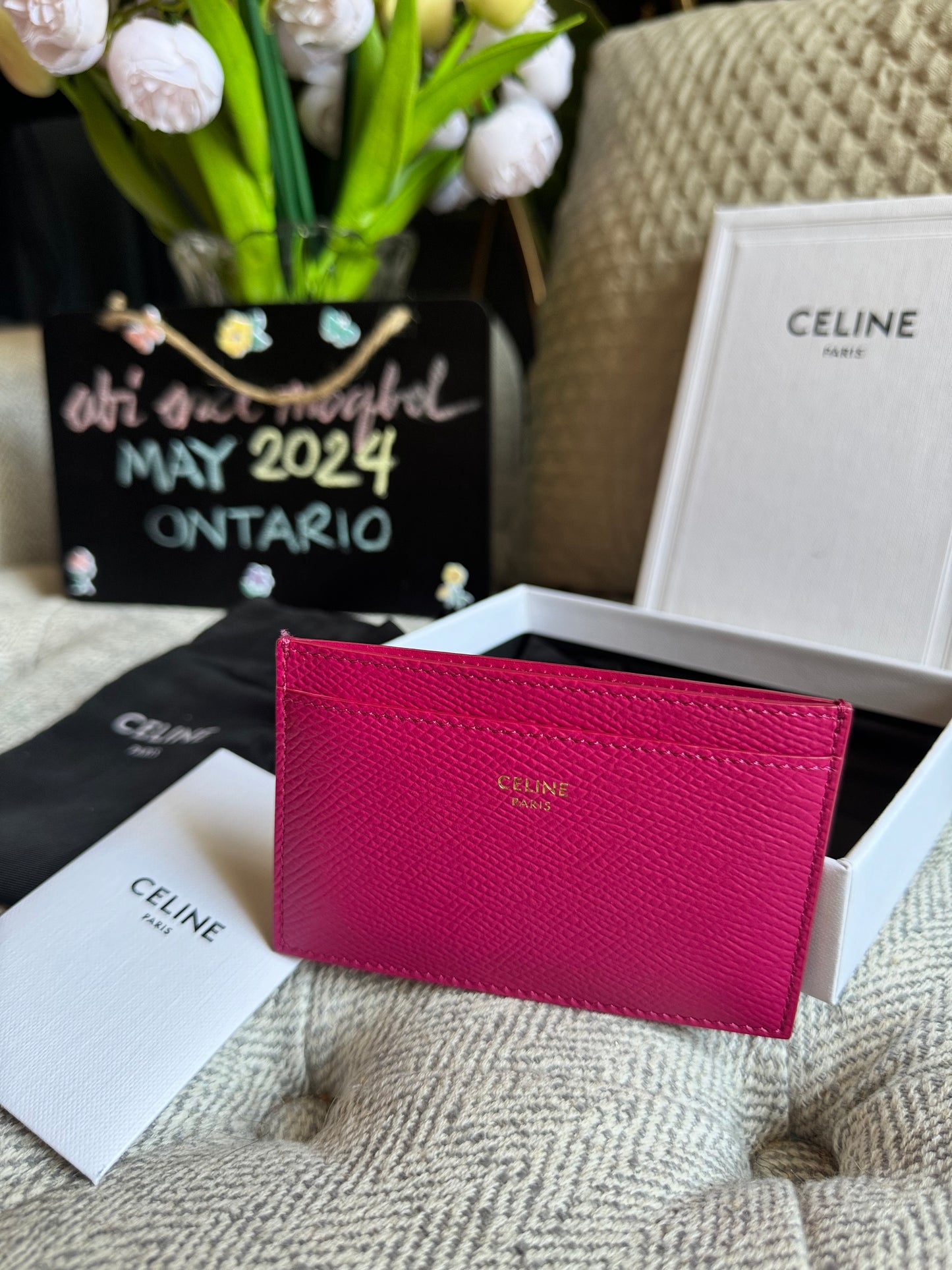 Celine Grained Calfskin cardholder