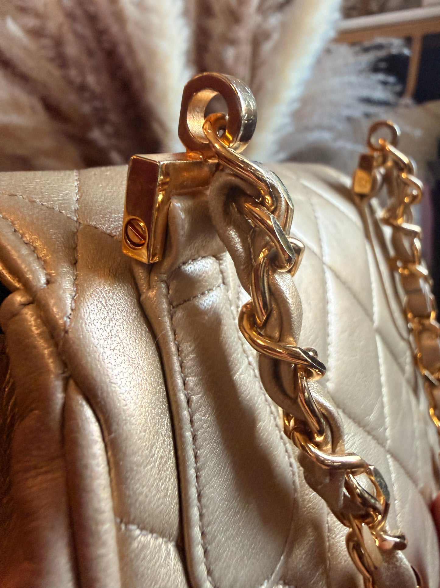 Chanel Metallic Lambskin Quilted Mini Flap in Gold