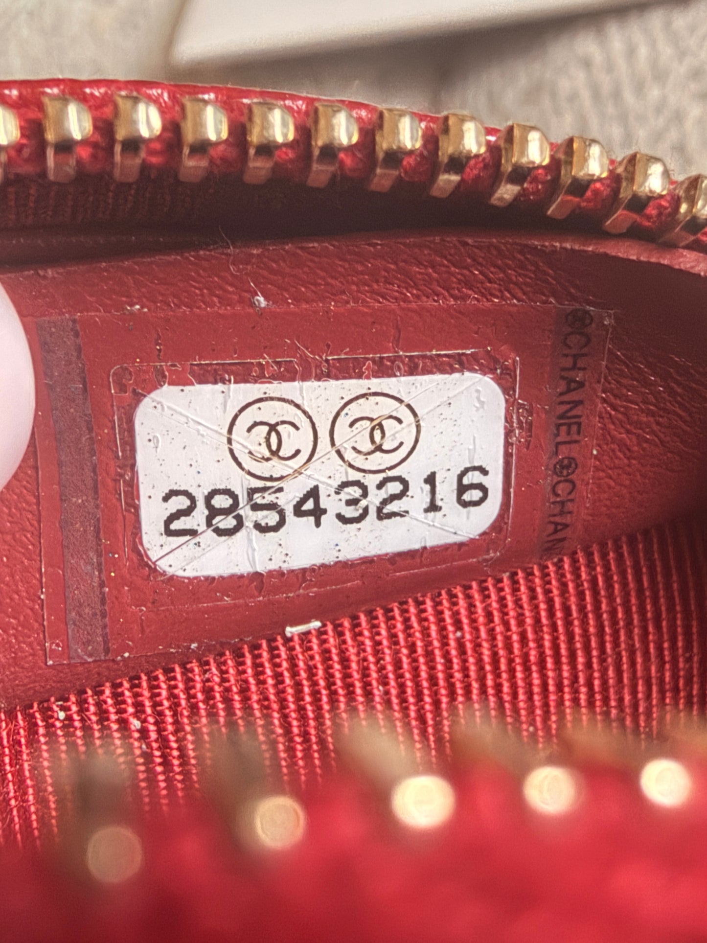 Chanel CHANEL 19B BURGUNDY CAVIAR ROUND POUCH/ COIN PURSE