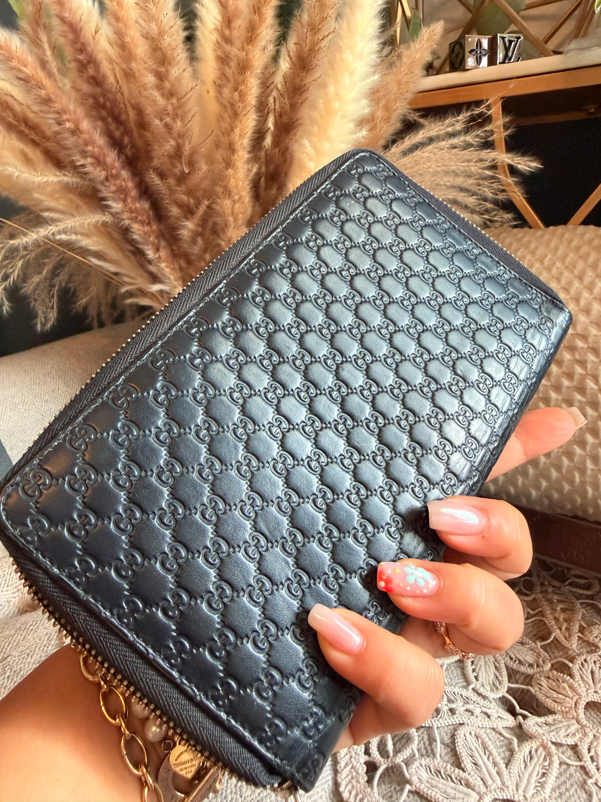GUCCI
Blue Micro Guccissima Leather Long Zippy Organizer Wallet