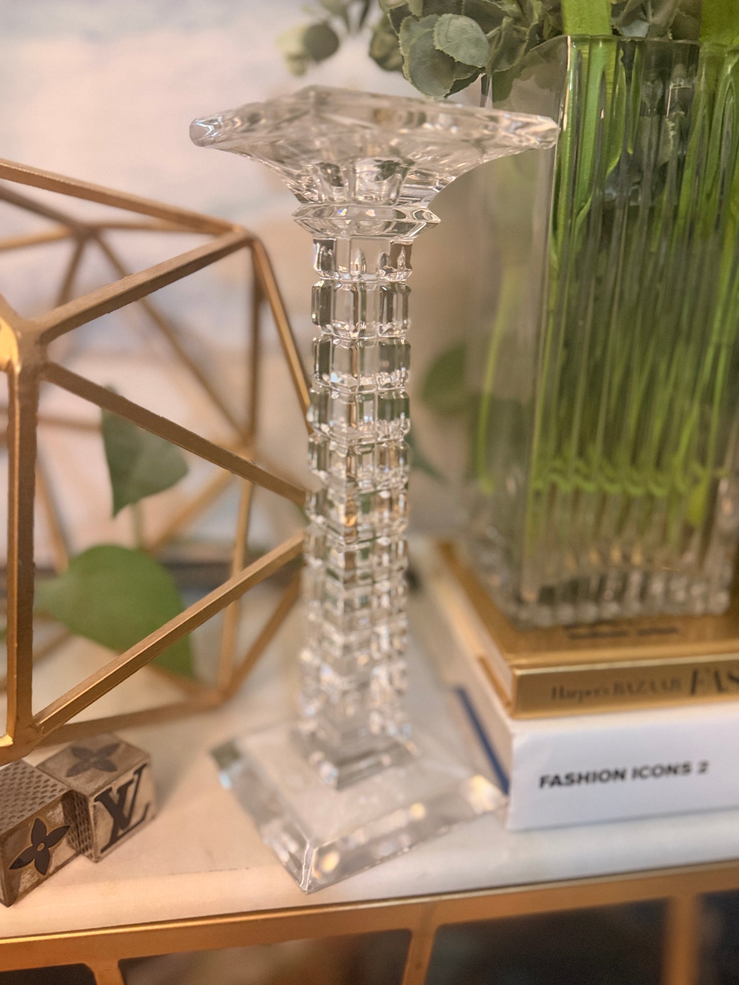 24% Lead Crystal Candle Holder