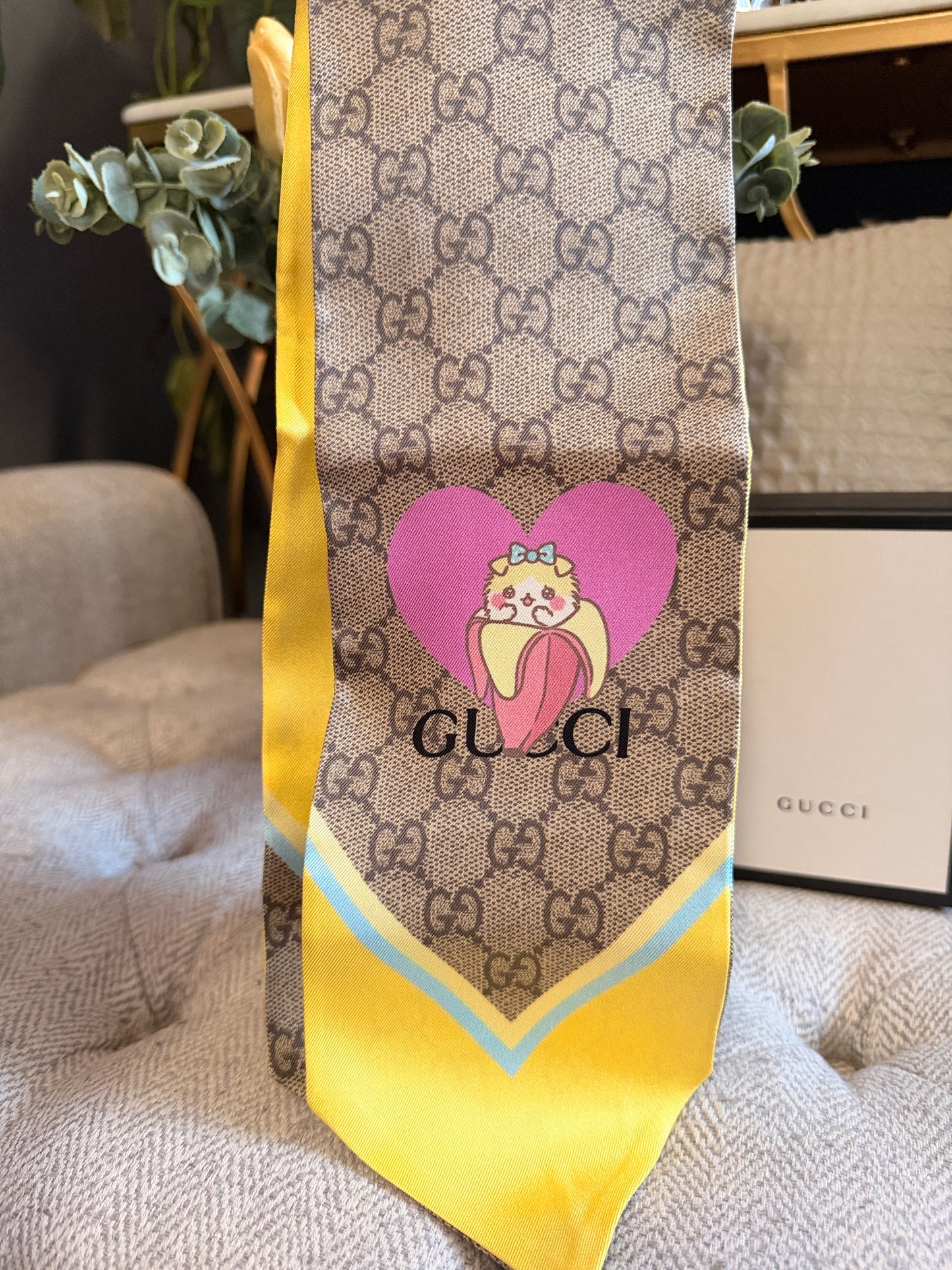 Gucci Bananya Scarf/Twilly Brand New in Box