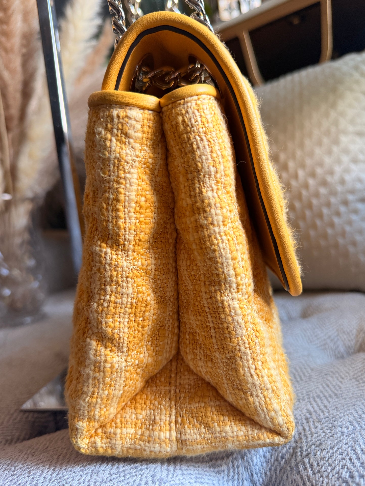 Kate Spade Quilted Chain-Handle Shoulder Bag in Mustard Yellow