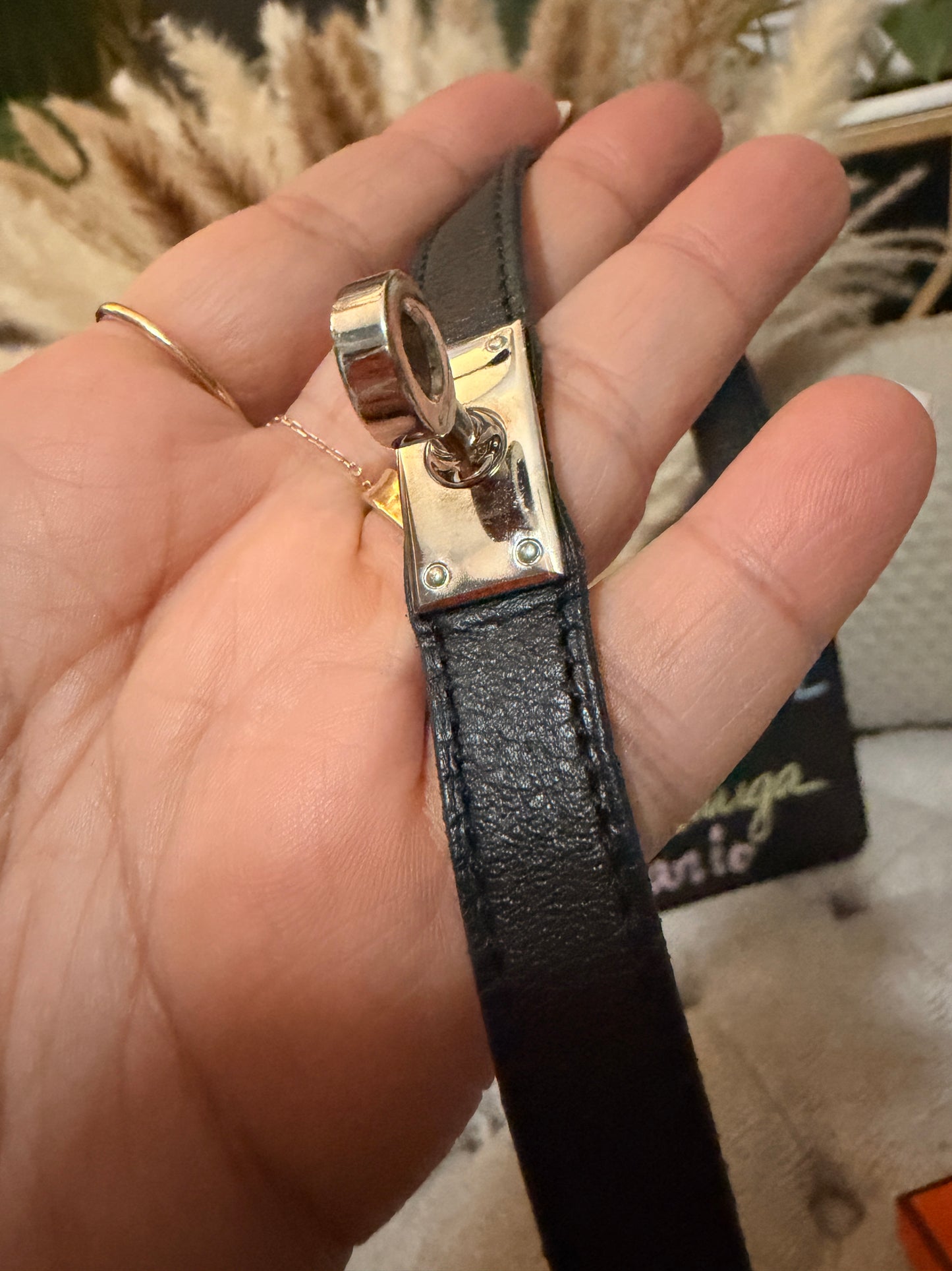 Hermès Kelly Double Tour Bracelet in Silver Hardware