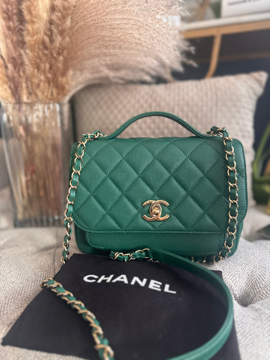 Chanel Business Affinity in gorgeous Green Caviar