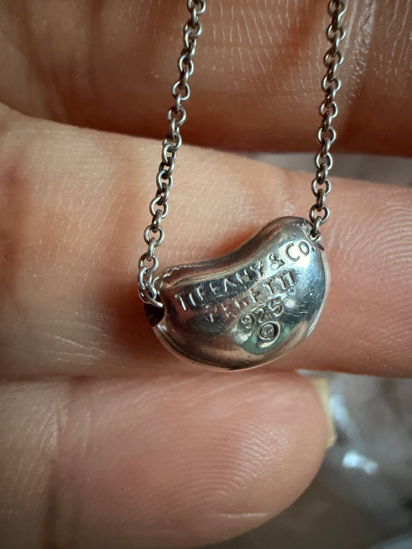Tiffany & Co. 9mm Sterling Silver Bean Necklace