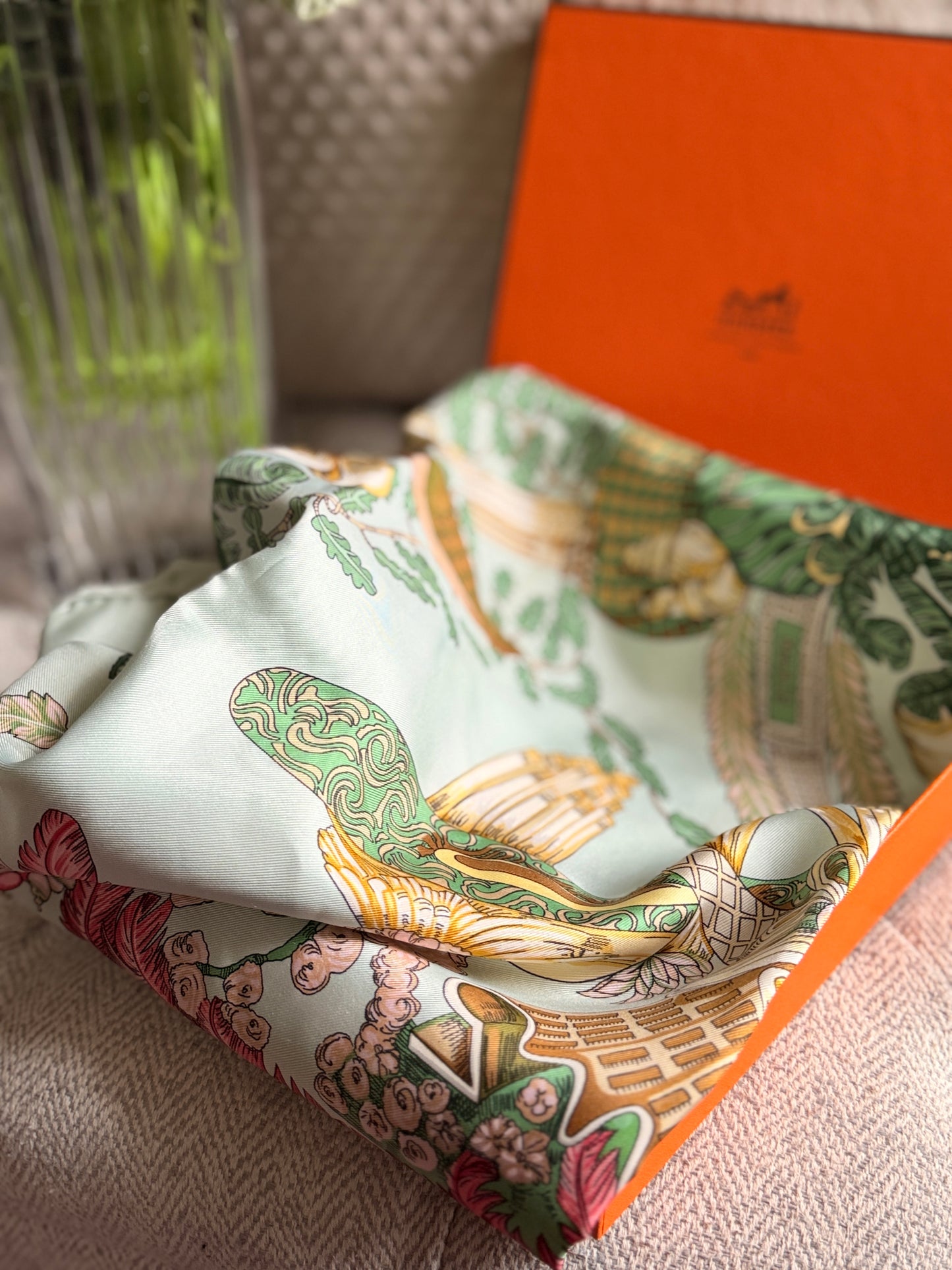 Hermes Multicolor Carré 90 silk handkerchief circa 90's Collection.