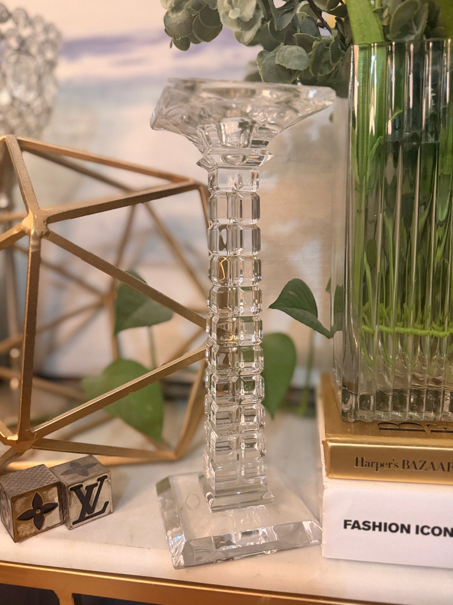 24% Lead Crystal Candle Holder