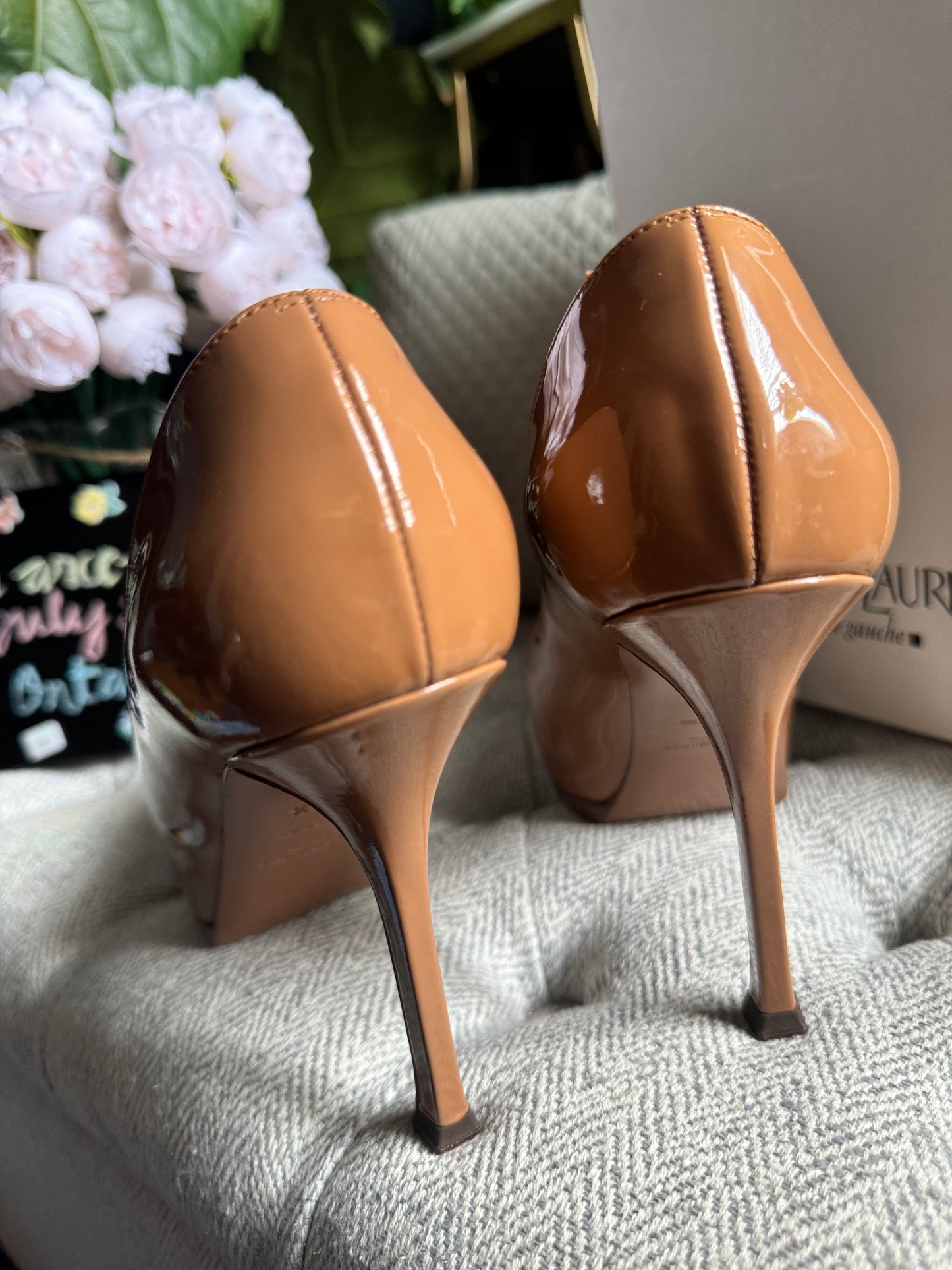 YSL Soft Nude Tribtoo 80 pump Vitello Vernice size 38.5