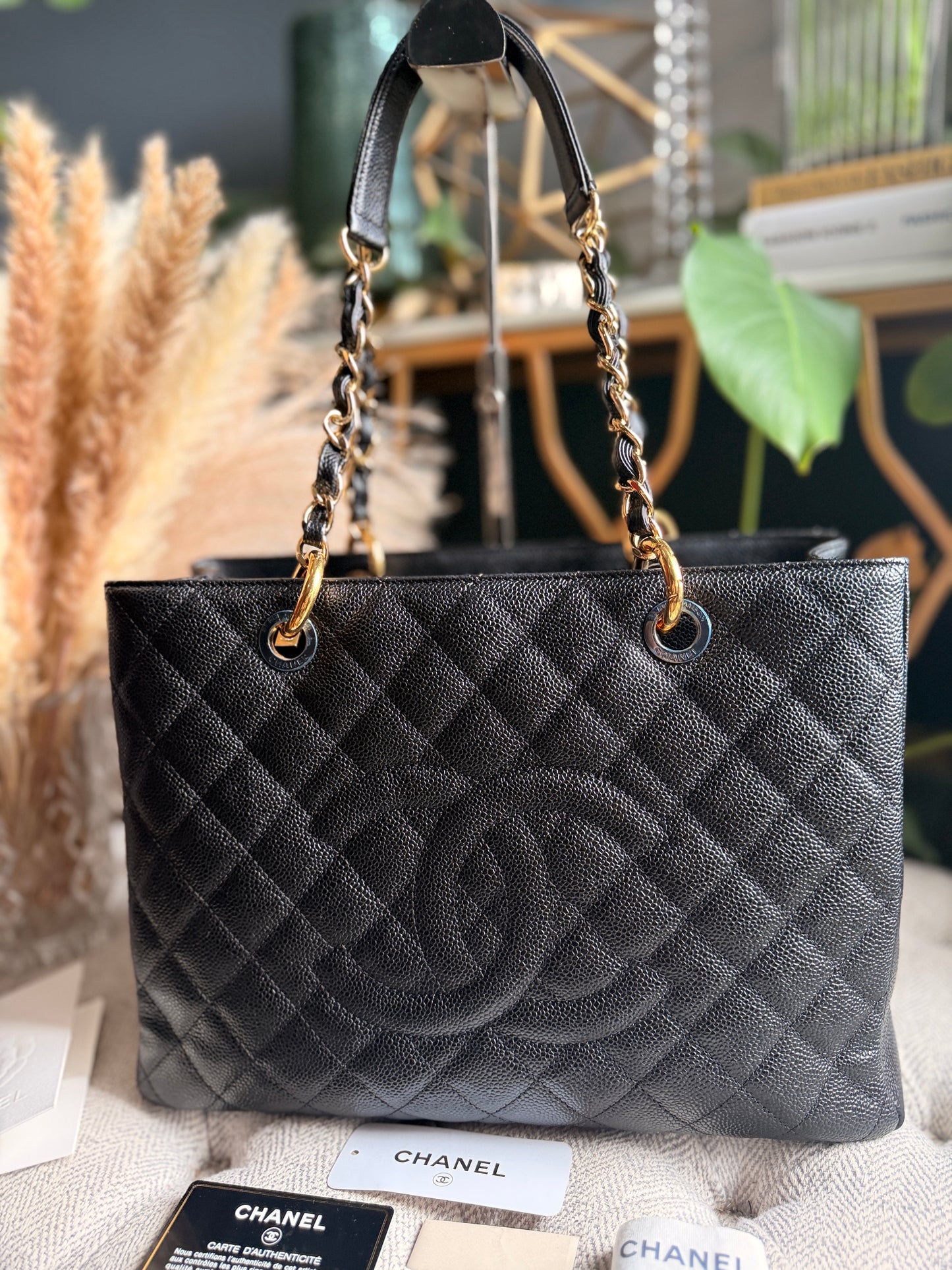 Chanel GST in Black with Gold Hardware