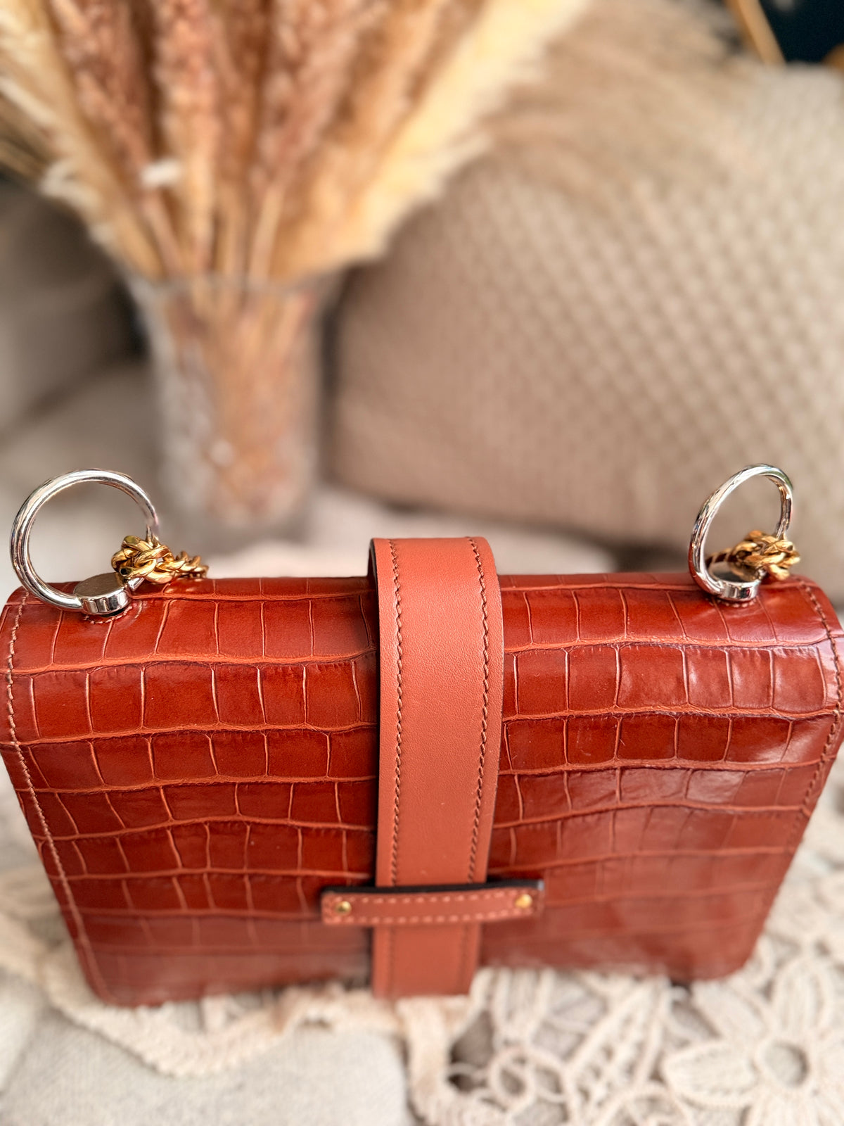 Chloe Aby Chain Bag -Croc Embossed