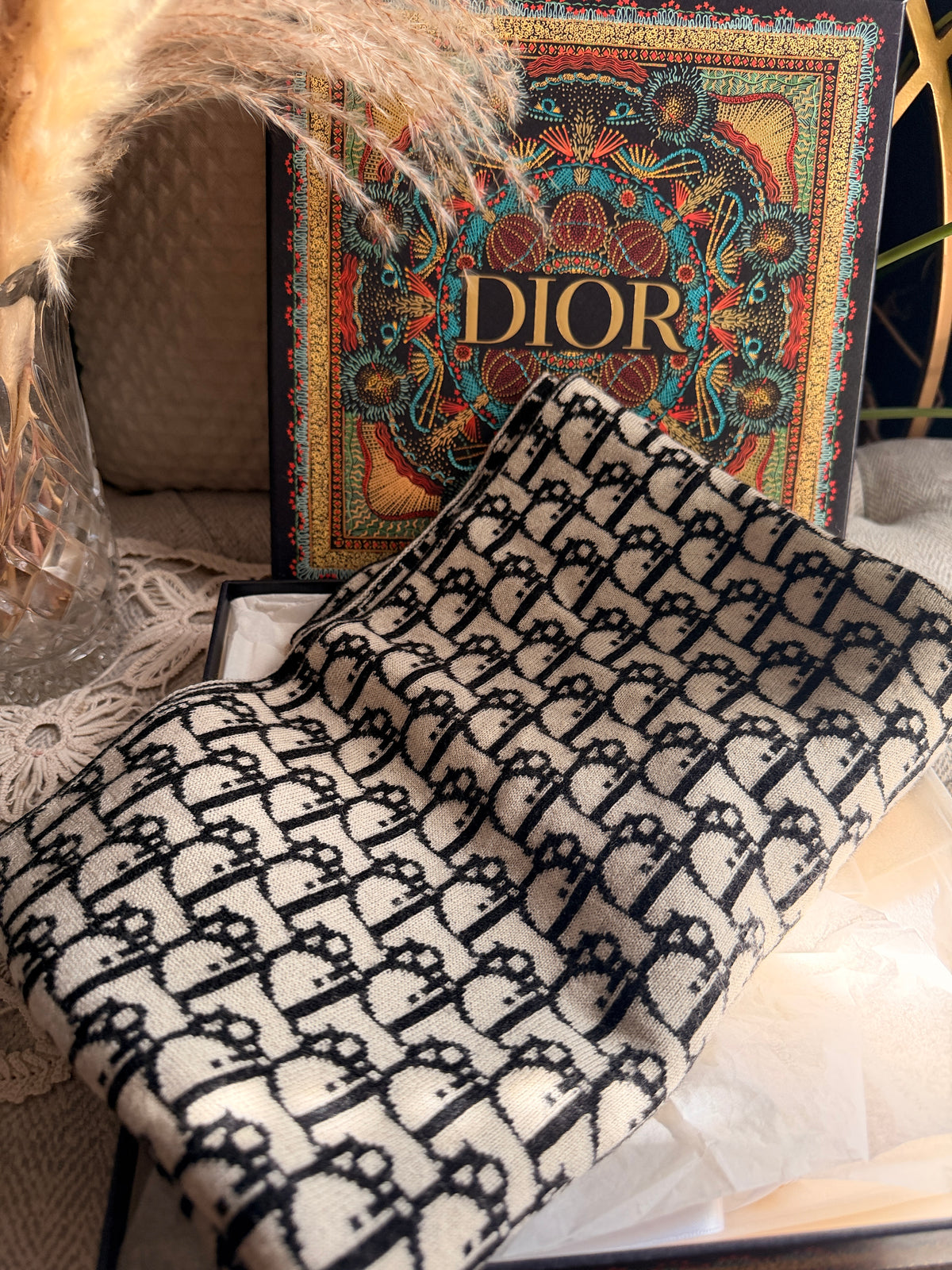 Christian Dior Wool Oblique Scarf