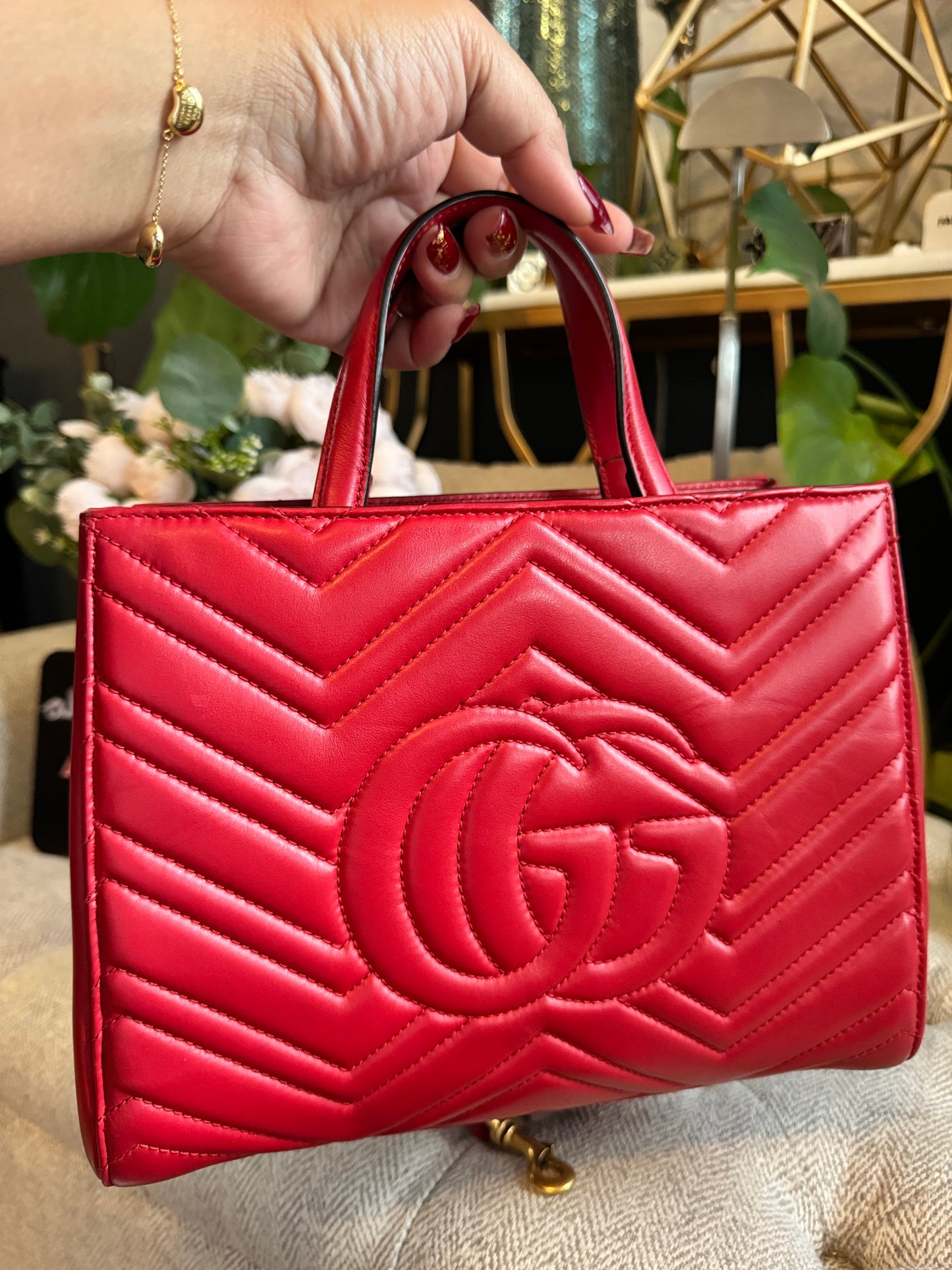 Gucci  Small GG Marmont Matelasse Tote