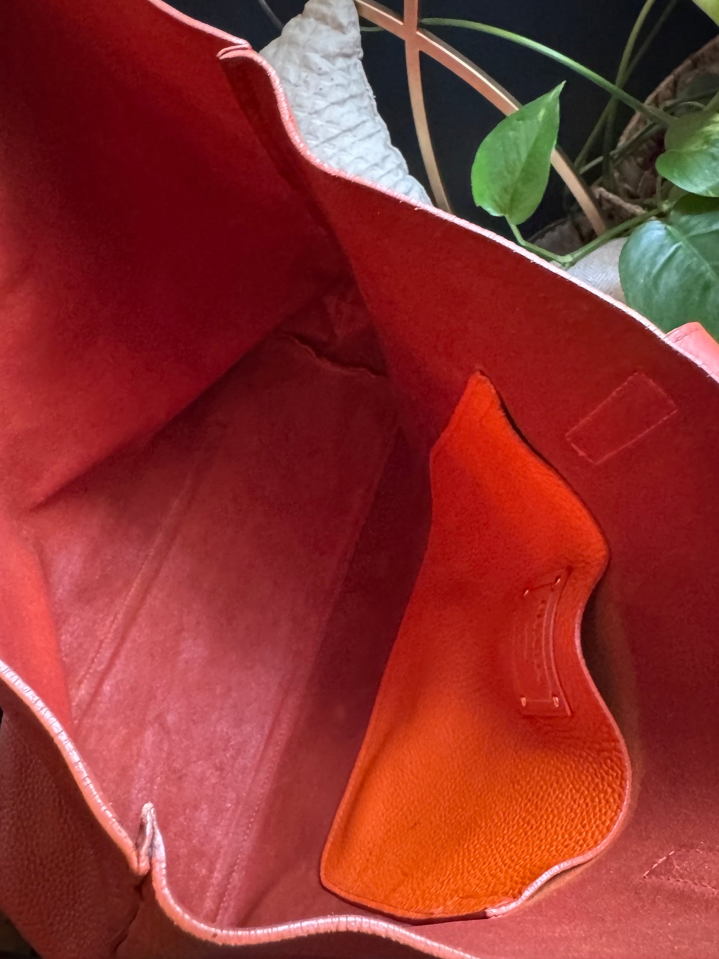 Prada Pebbled Leather Orange Tote