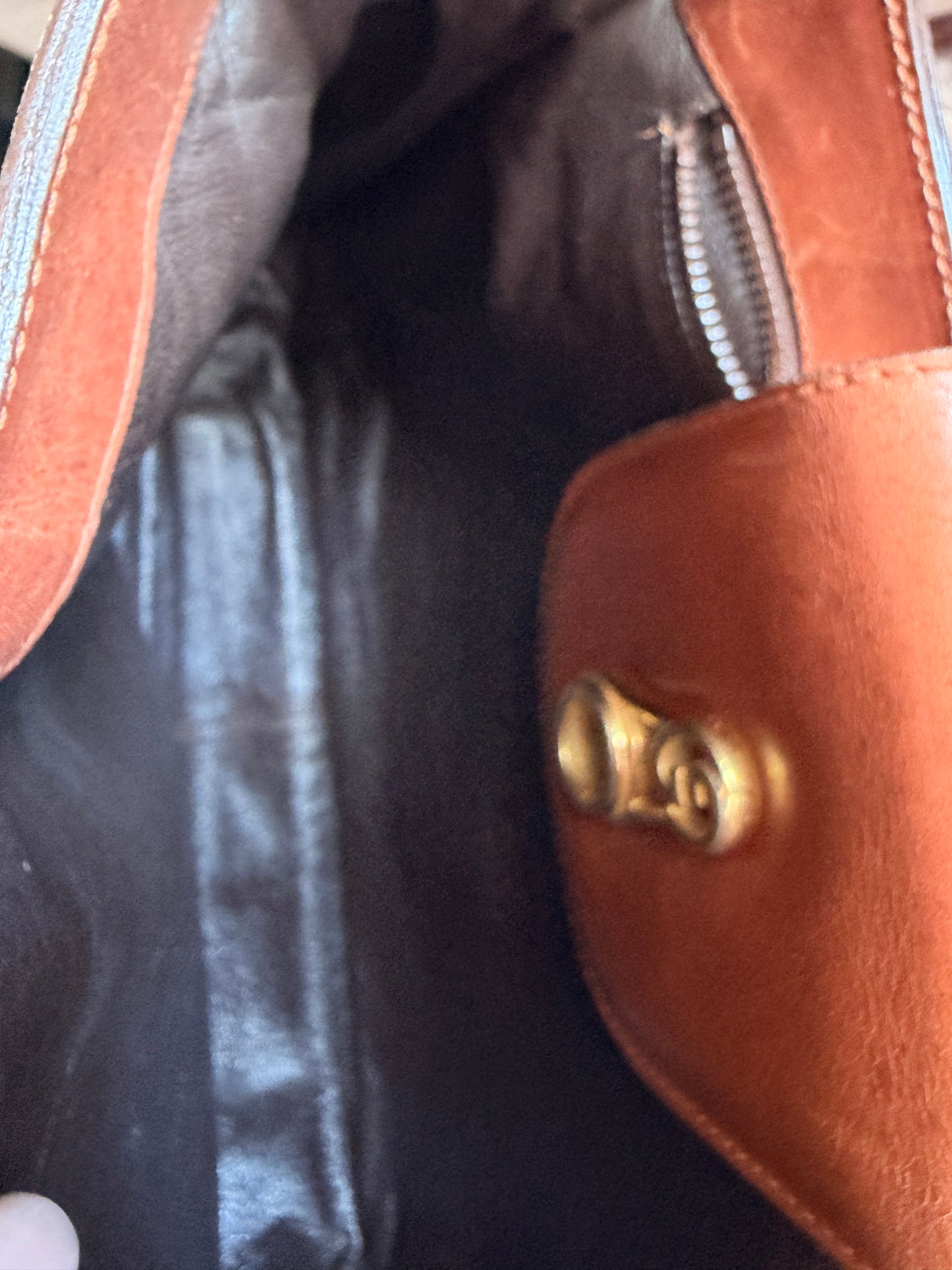Vintage 70's GUCCI GG Monogram Flip Lock Brown Leather and Suede Hobo