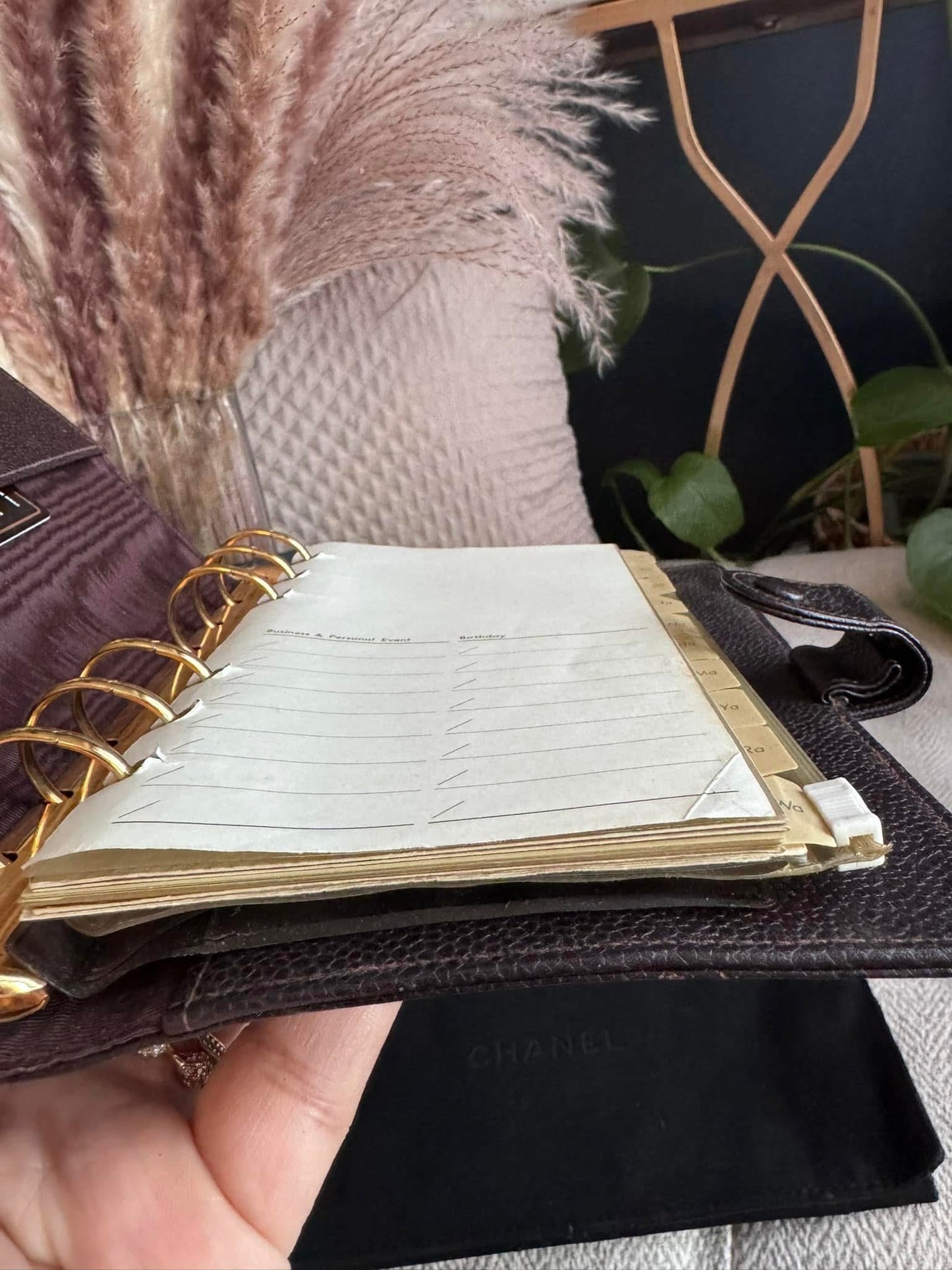 Chanel Vintage Agenda in Chocolate Brown Caviar