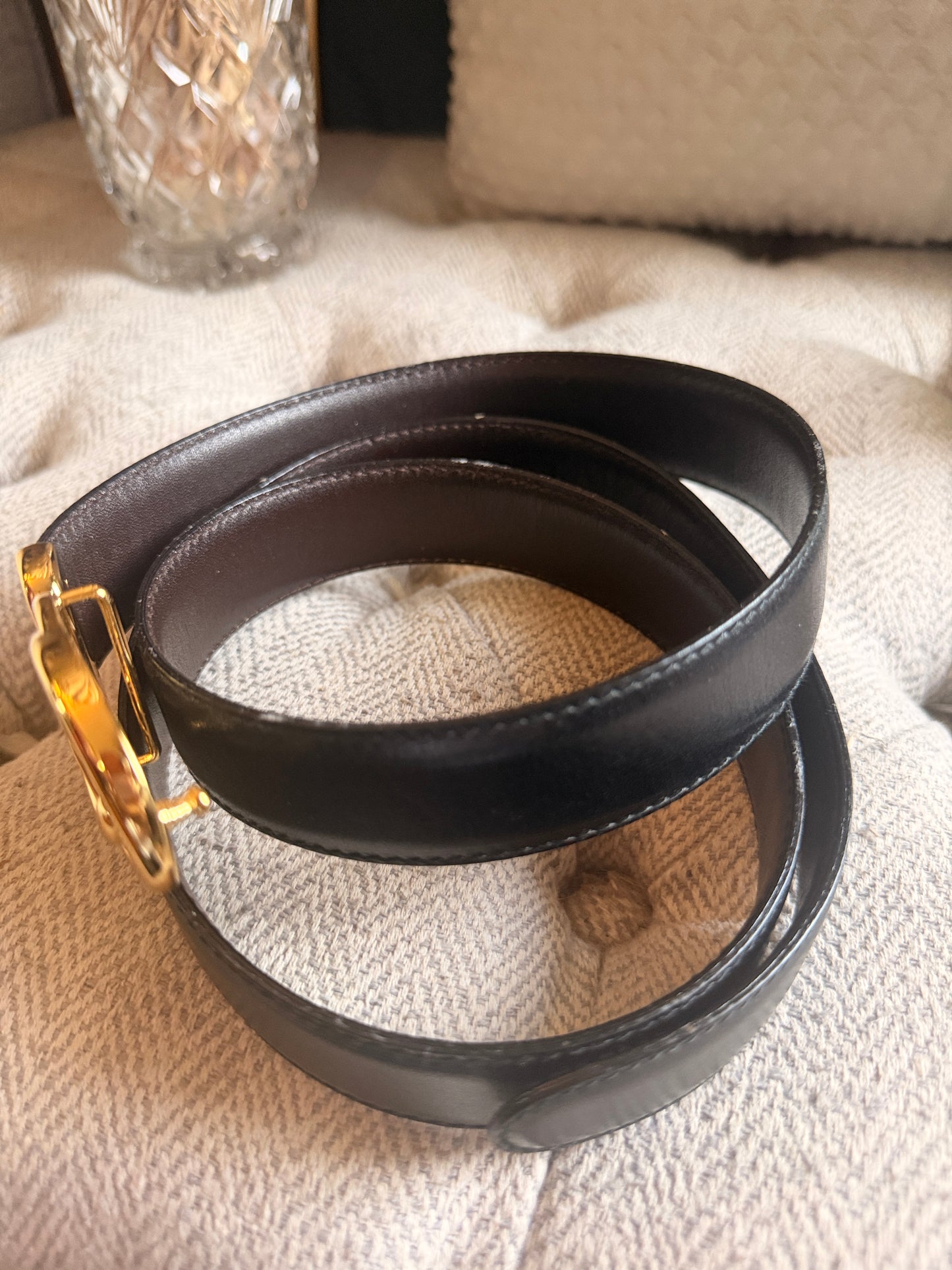Gucci Reversible Vintage Belt -Black/Dark Brown size105