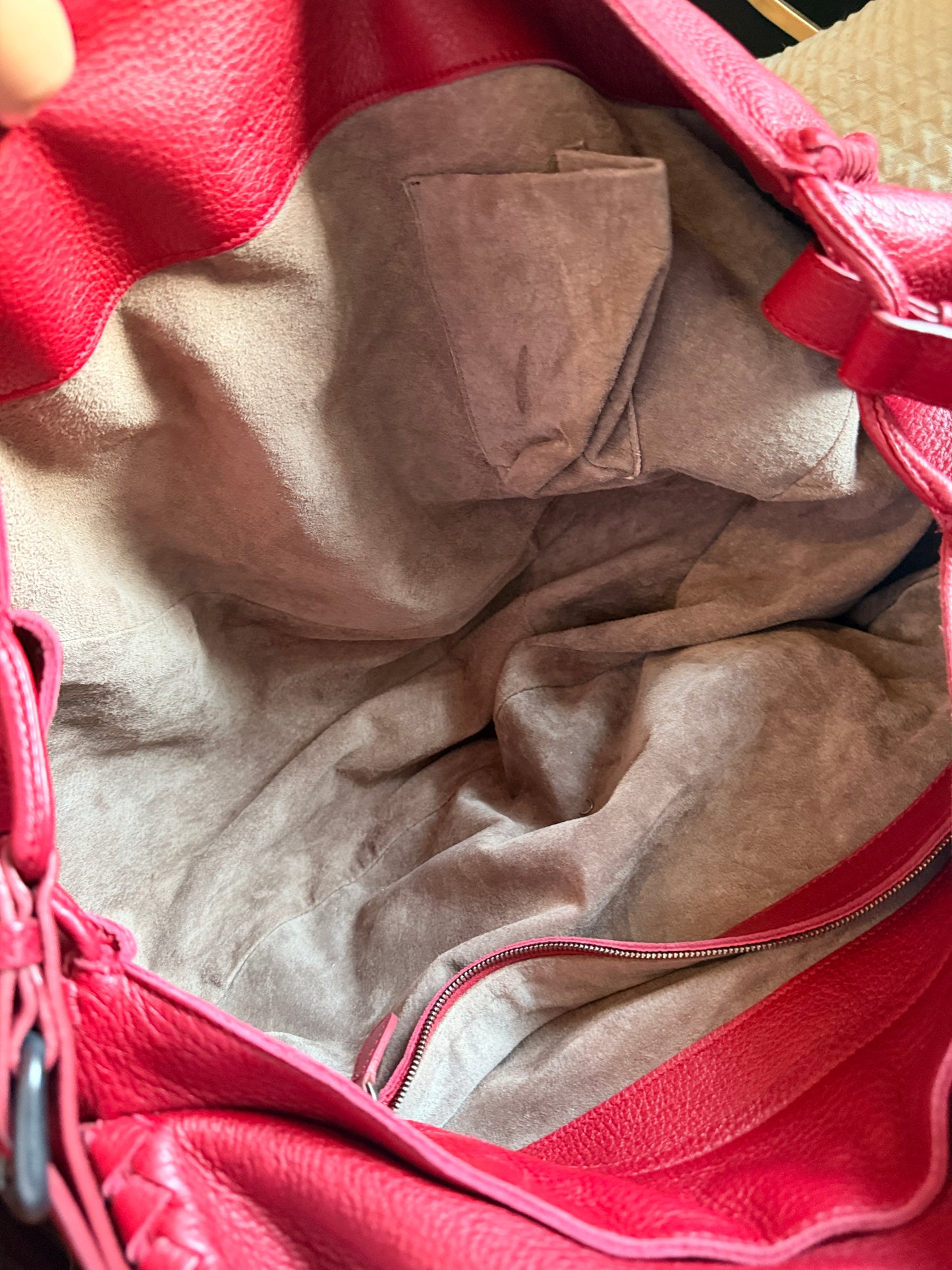 Bottega Veneta Red Cervo Leather Flap Bag