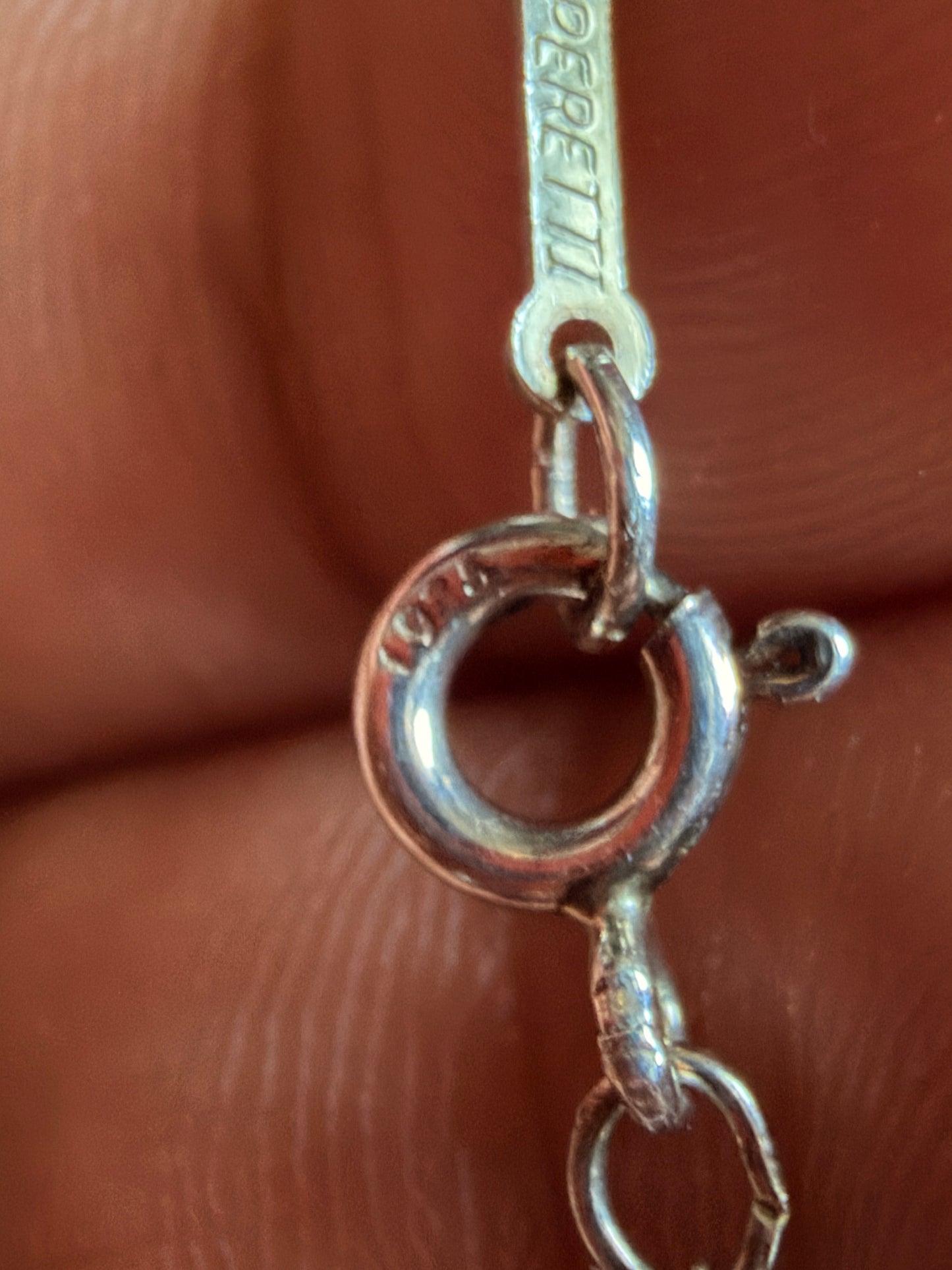 Tiffany & Co. 18mm Sterling Silver Bean Necklace