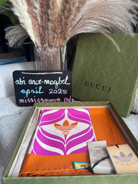 Gucci-Adidas CollabSilk Scarf-Brand New with tags