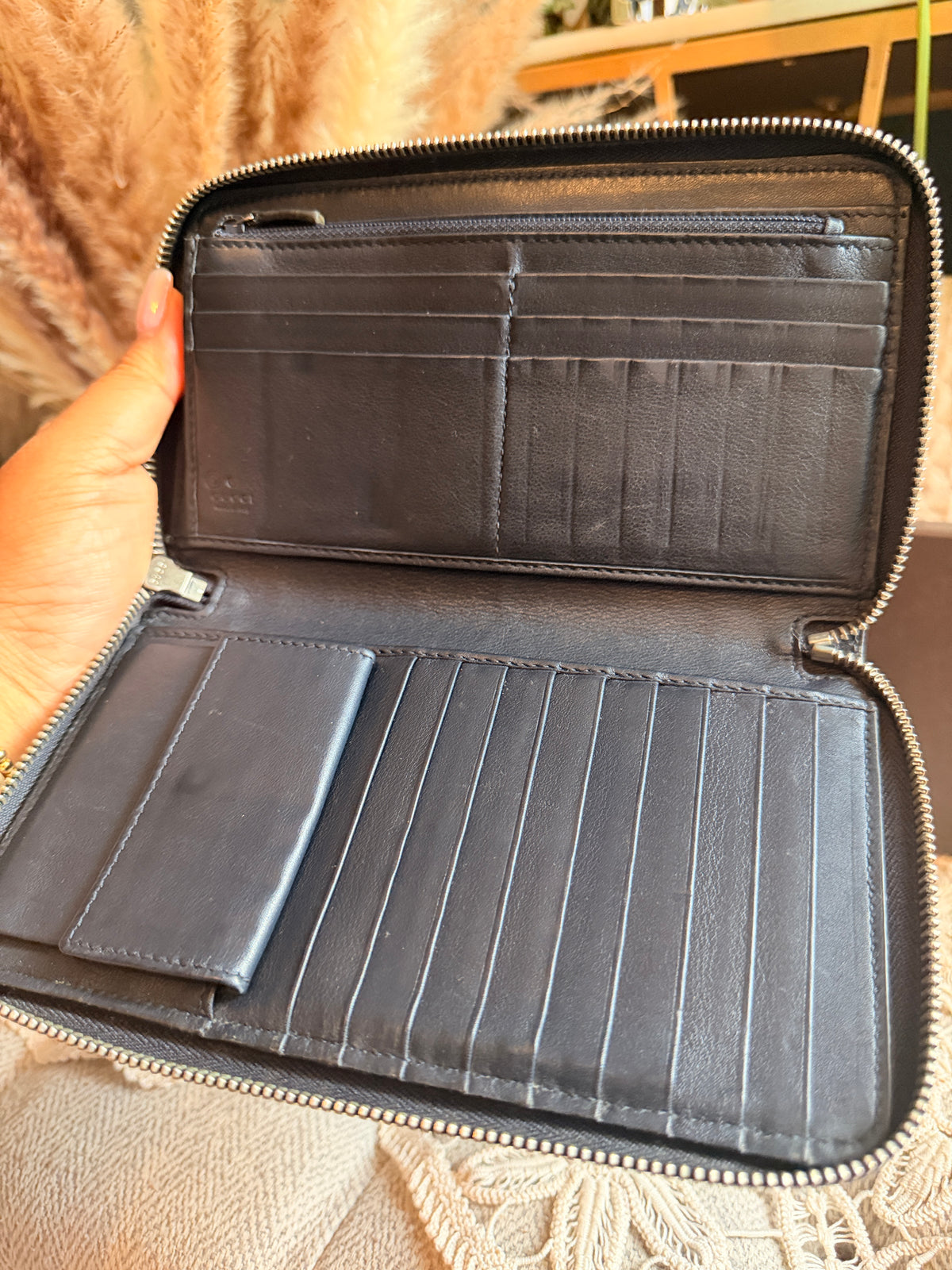 GUCCI
Blue Micro Guccissima Leather Long Zippy Organizer Wallet
