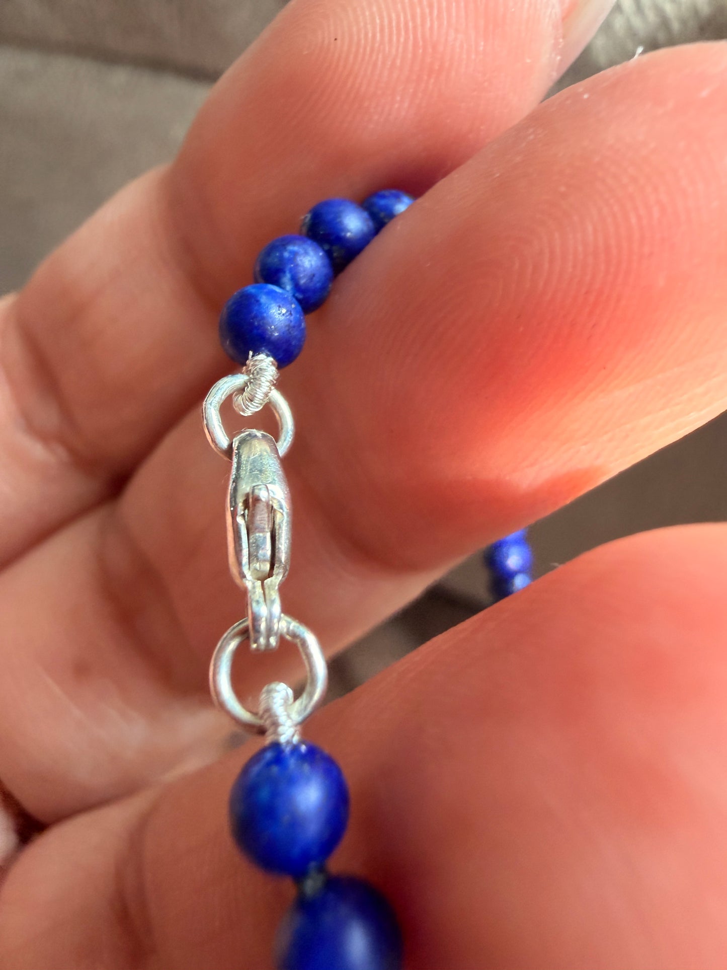 Tiffany&Co RETIRED Lapis Lazuli Return to Tiffany 4mm bead bracelet. HTF!