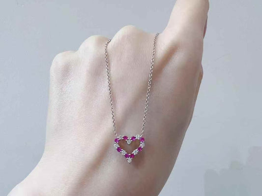 FOR PREORDER ONLY-Tiffany&Co Diamond and Ruby heart in Platinum