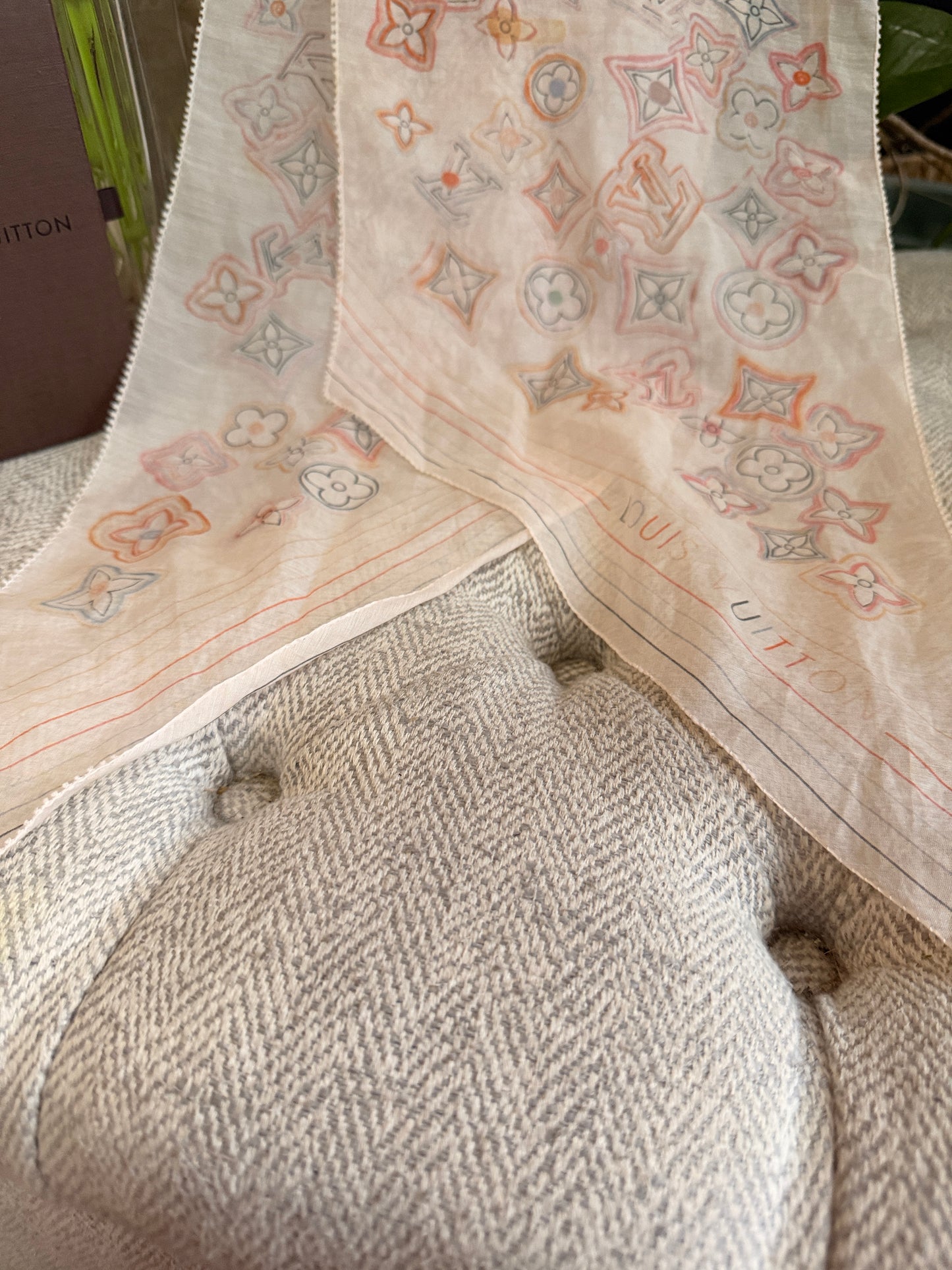 Louis Vuitton Light Pink Monogram Bandeau Scarf