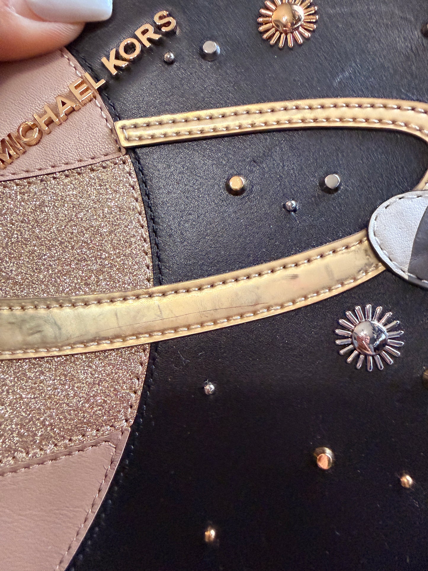 Michael Kors Studio Selma Black and Gold Rocket Bag Limited Edition