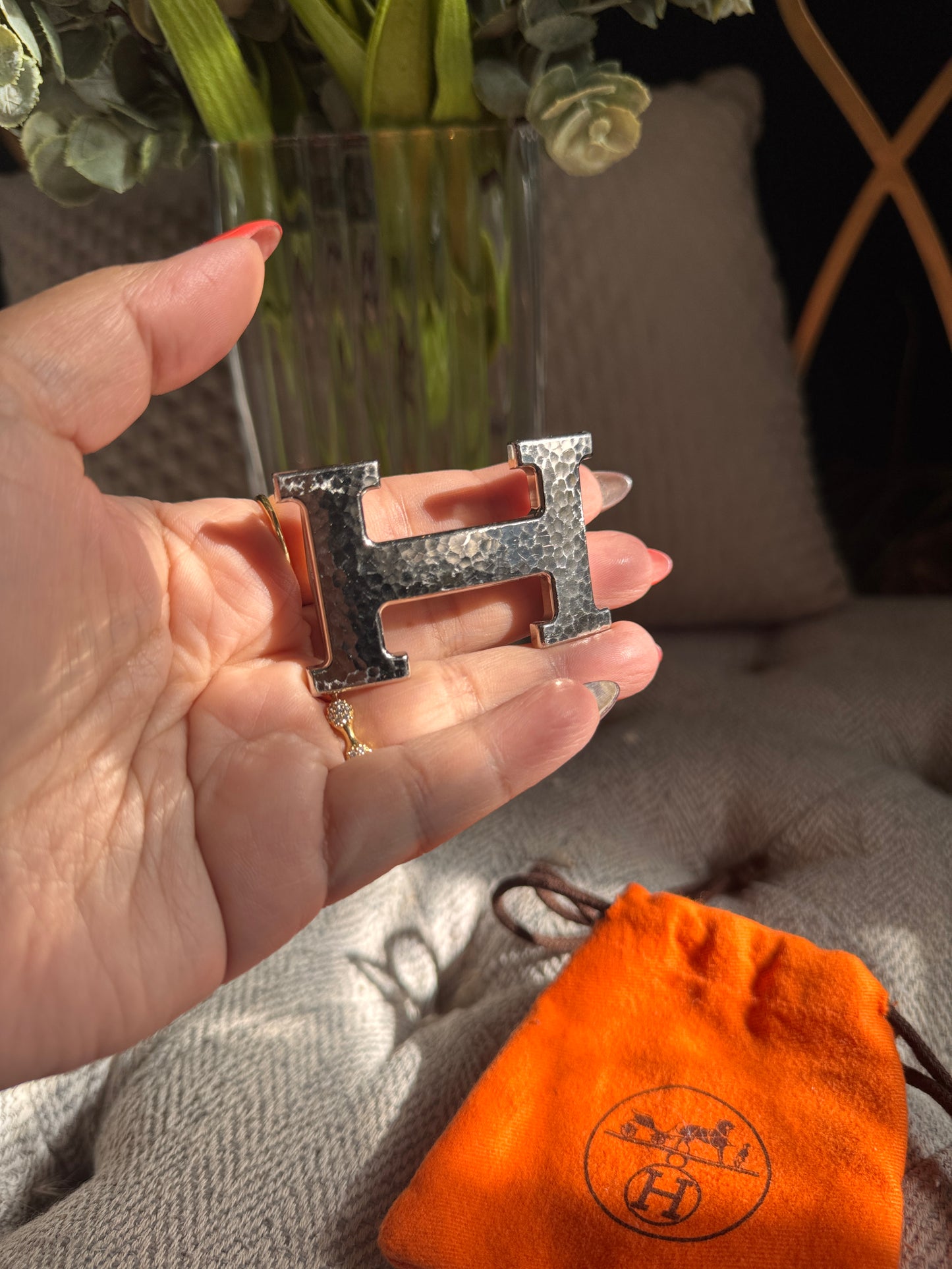 Hermes Belt Buckle Only in Hammered Finish