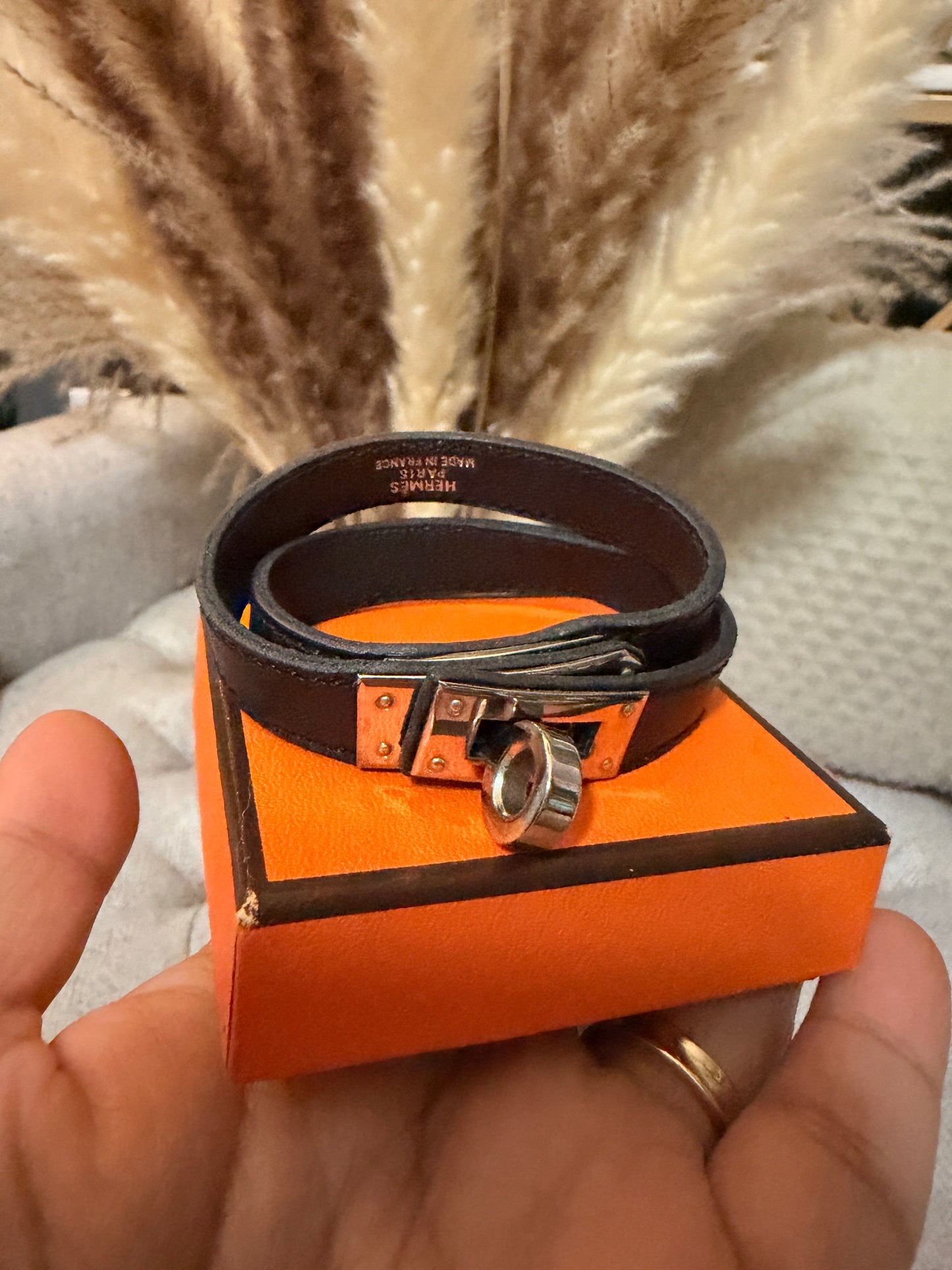 Hermès Kelly Double Tour Bracelet in Silver Hardware