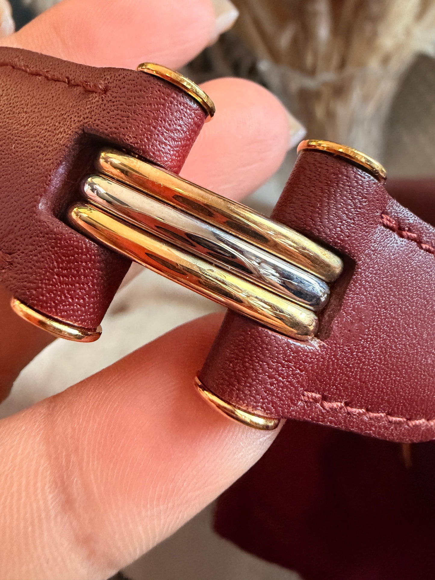 Cartier Vintage Burgundy Leather Crossbody