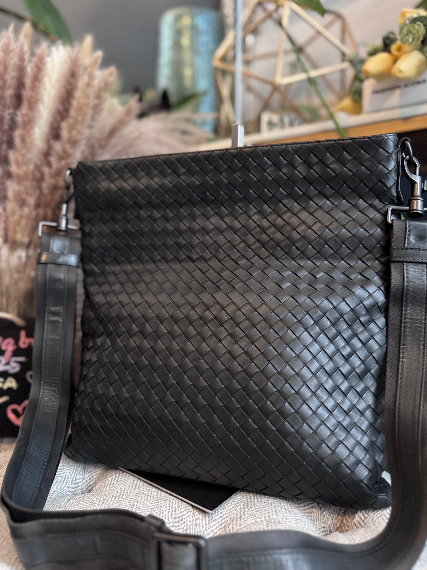 Bottega Veneta Black Messenger Bag