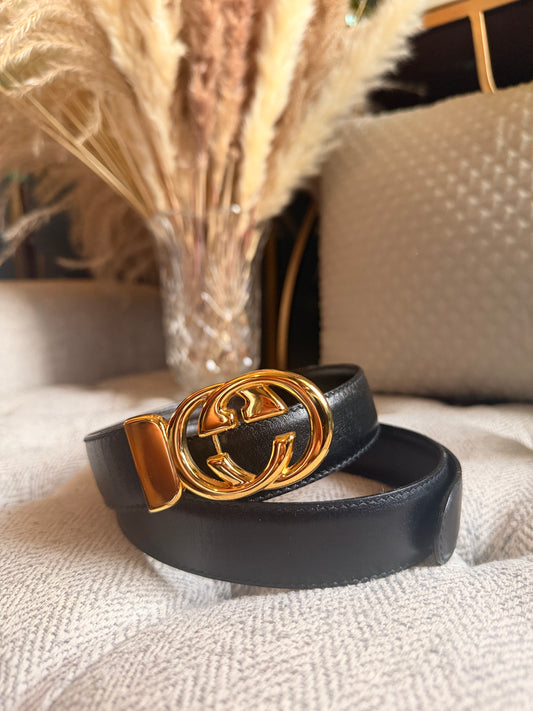 Gucci Reversible Vintage Belt -Black/Dark Brown size105