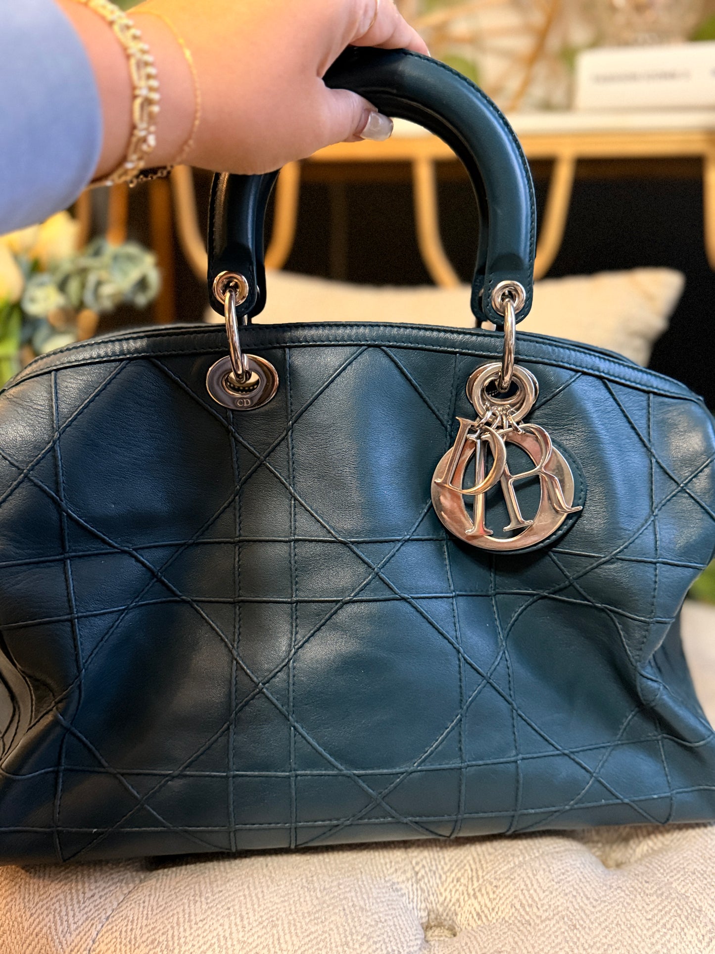 Dior Granville Leather Boston Bag