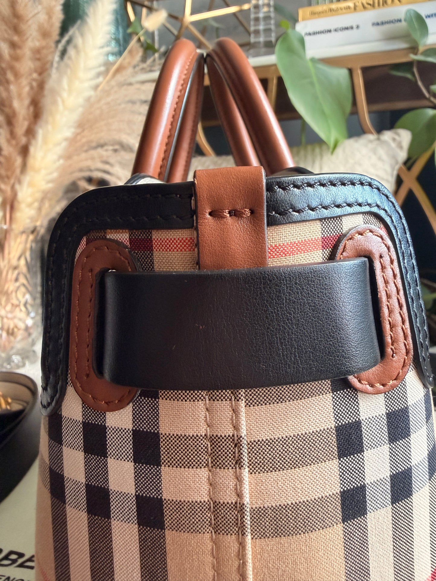BURBERRY Mini Vintage Check Triple Stud Belt Bag