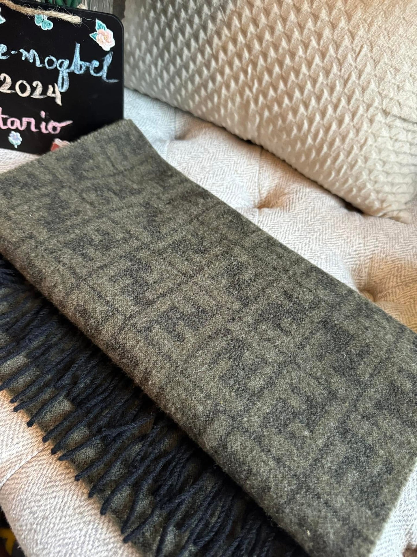 Fendi vintage wool scarf-Zucca