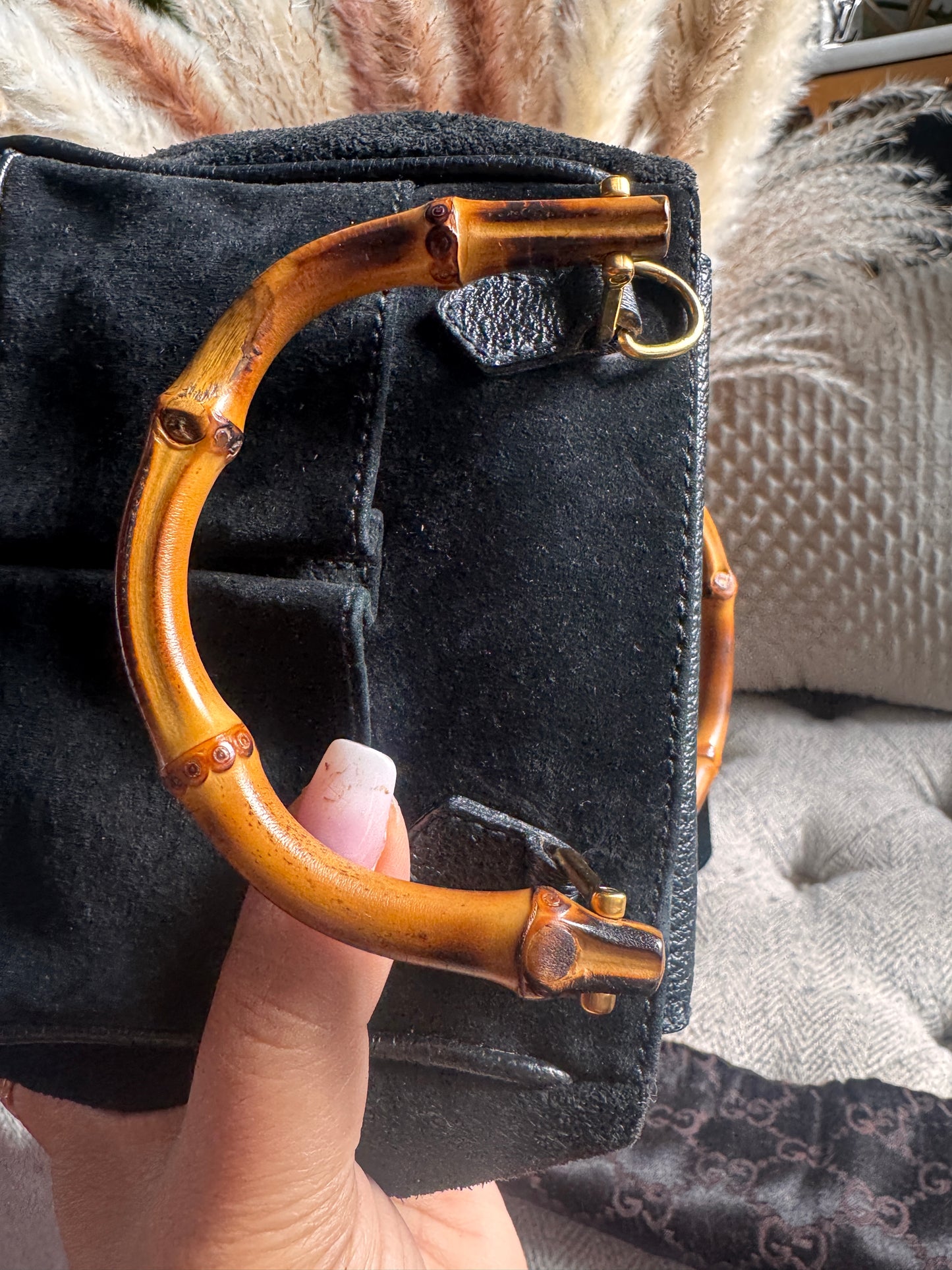 Gucci Vintage Mini Diana in Suede and Leather- with crossbody strap