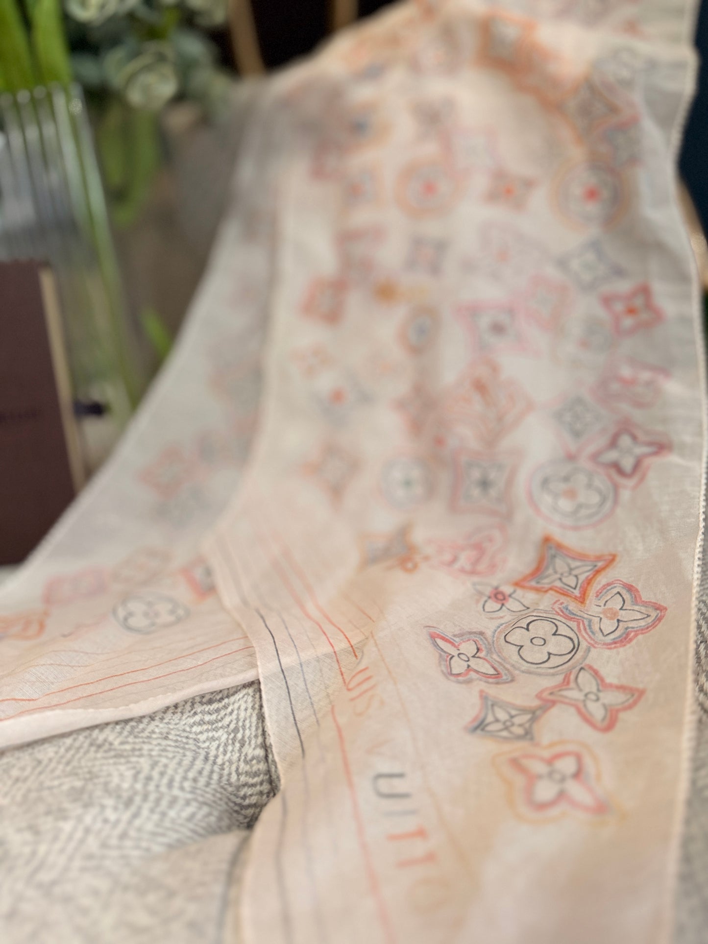 Louis Vuitton Light Pink Monogram Bandeau Scarf