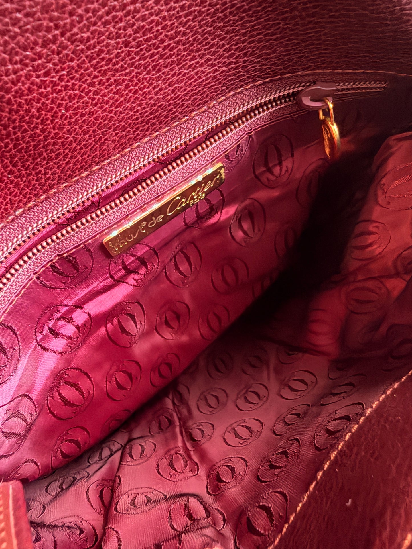 Cartier Vintage Burgundy Leather Crossbody