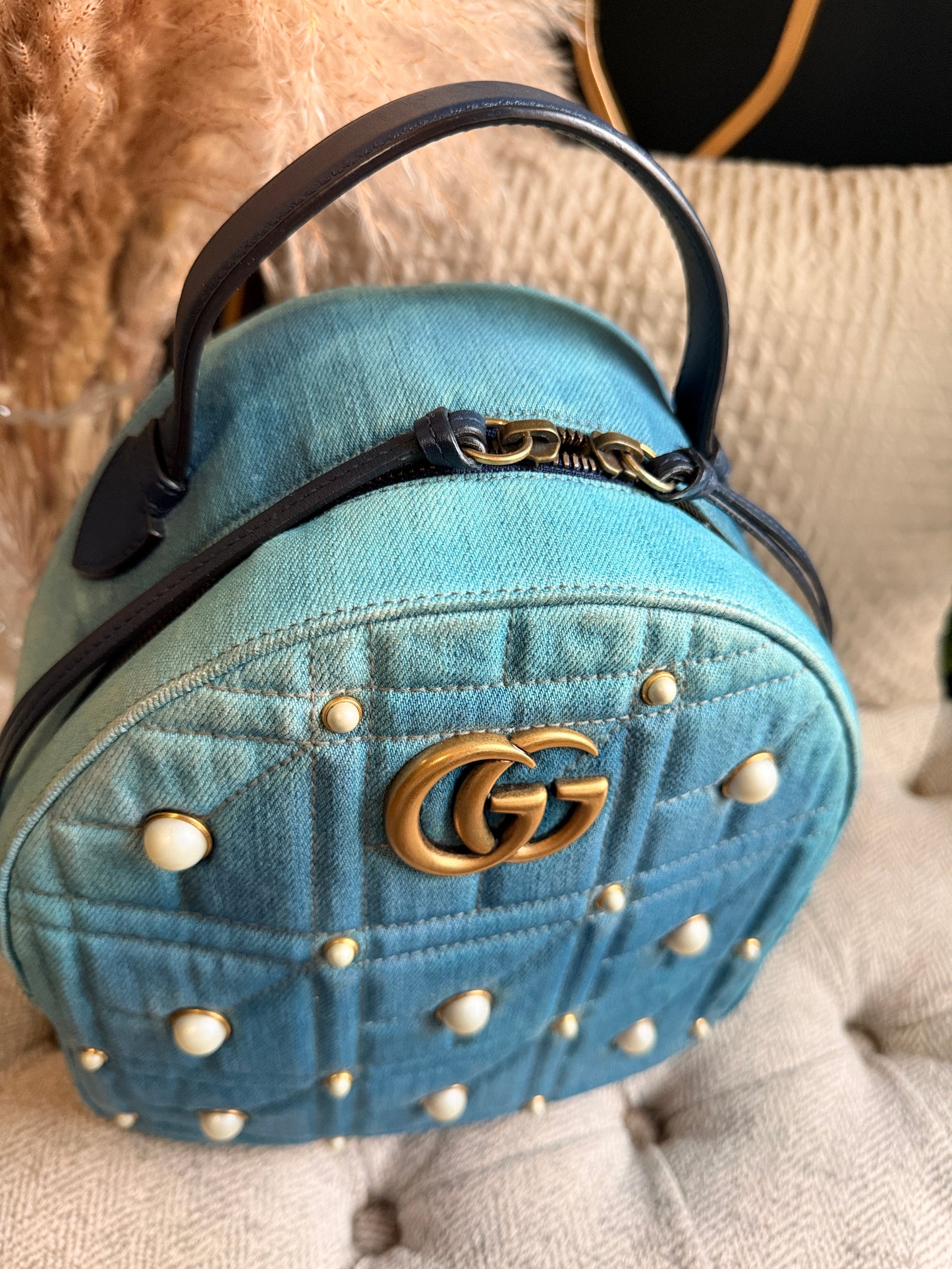 GUCCI Marmont Denim Backpack
