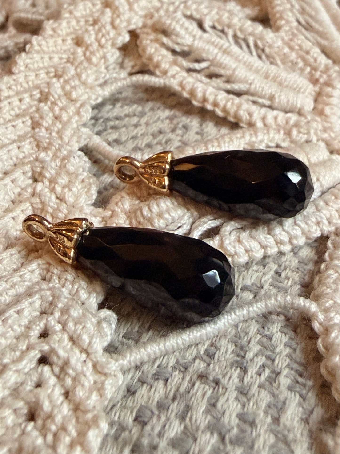 NEW💕 Pandora 14k Yellow Gold Onyx Compose earrings 250434ON