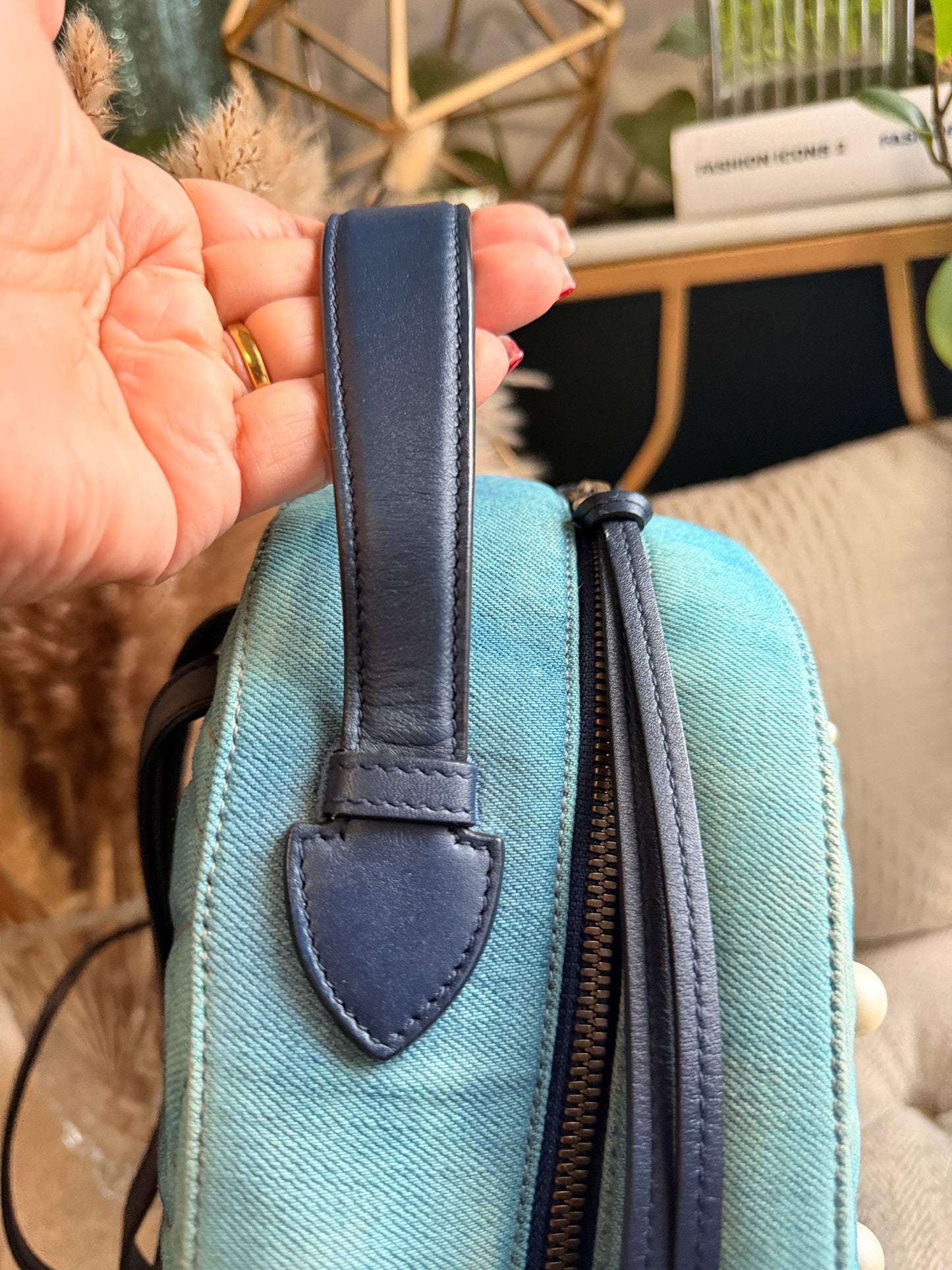 GUCCI Marmont Denim Backpack