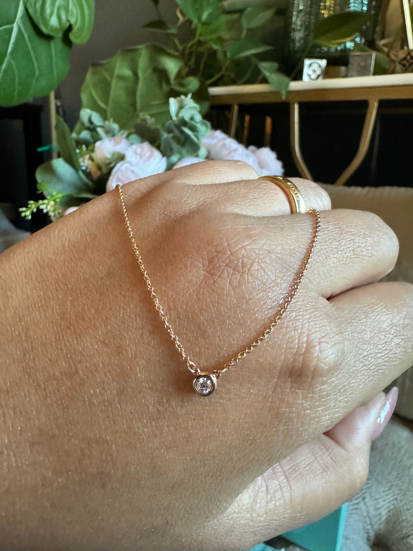 Tiffany&Co Diamond By the Yard Necklace in 18k Rose Gold