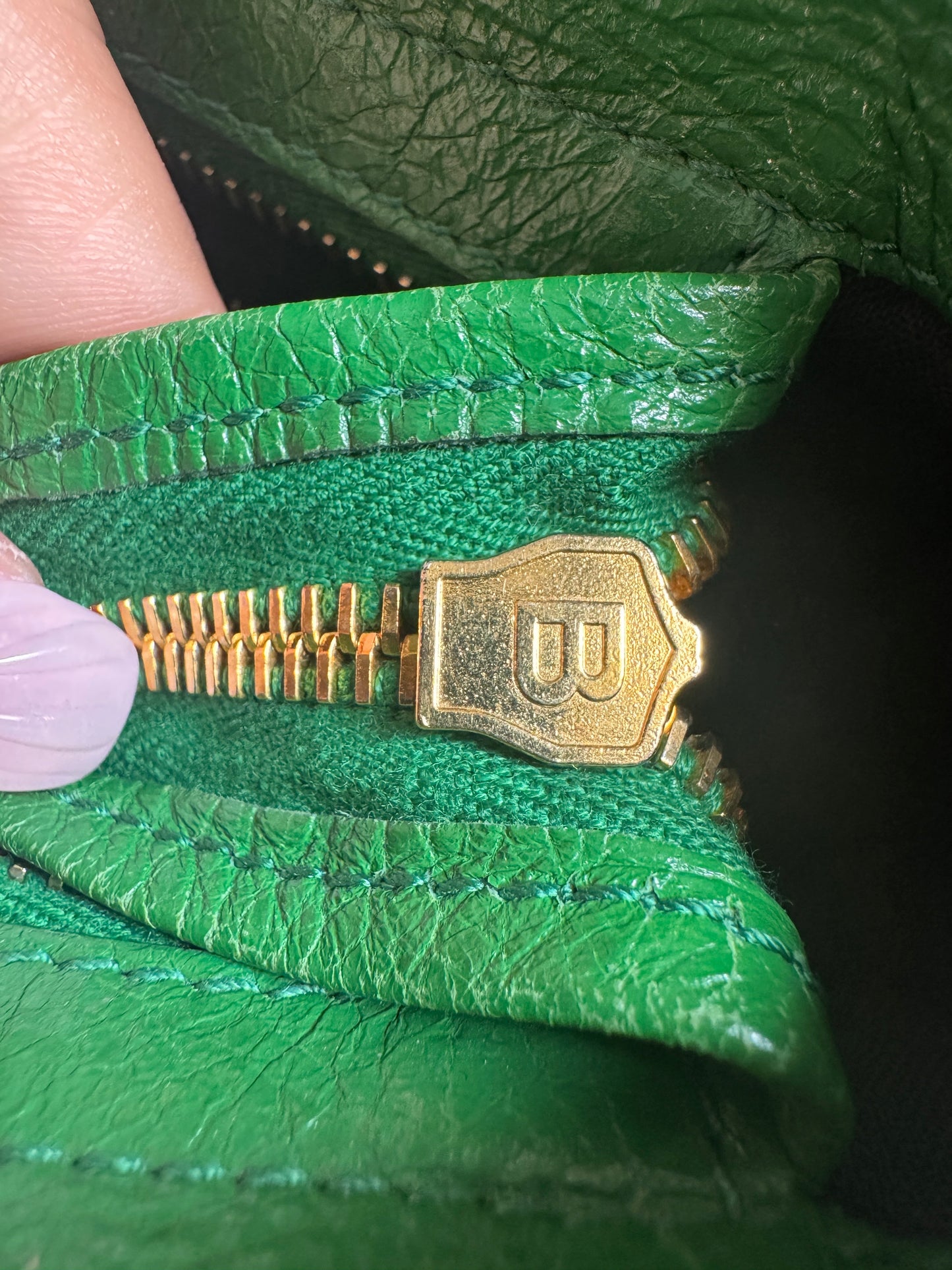 Balenciaga Mini City in Green with Gold Hardware