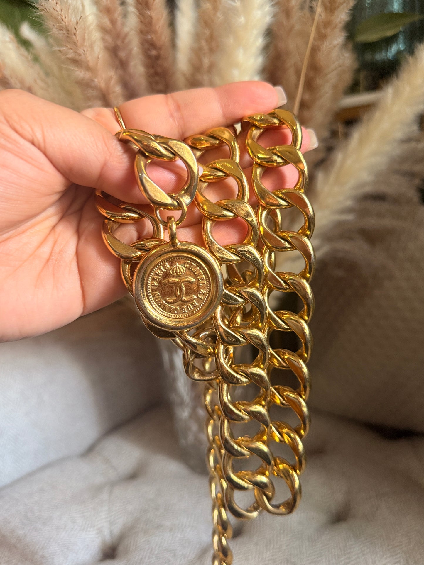 Chanel Vintage 24k Gold Plated Belt