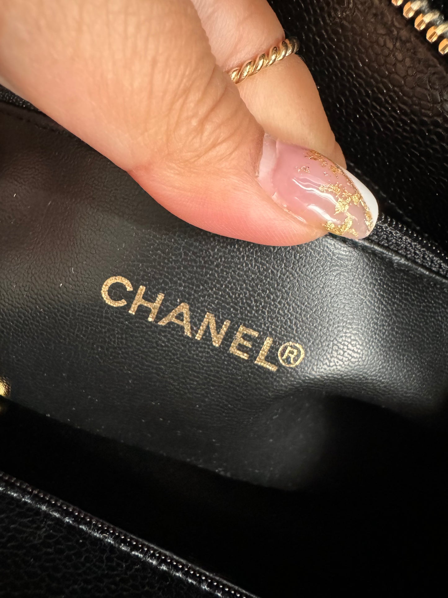 Chanel Caviar Chevron Tote